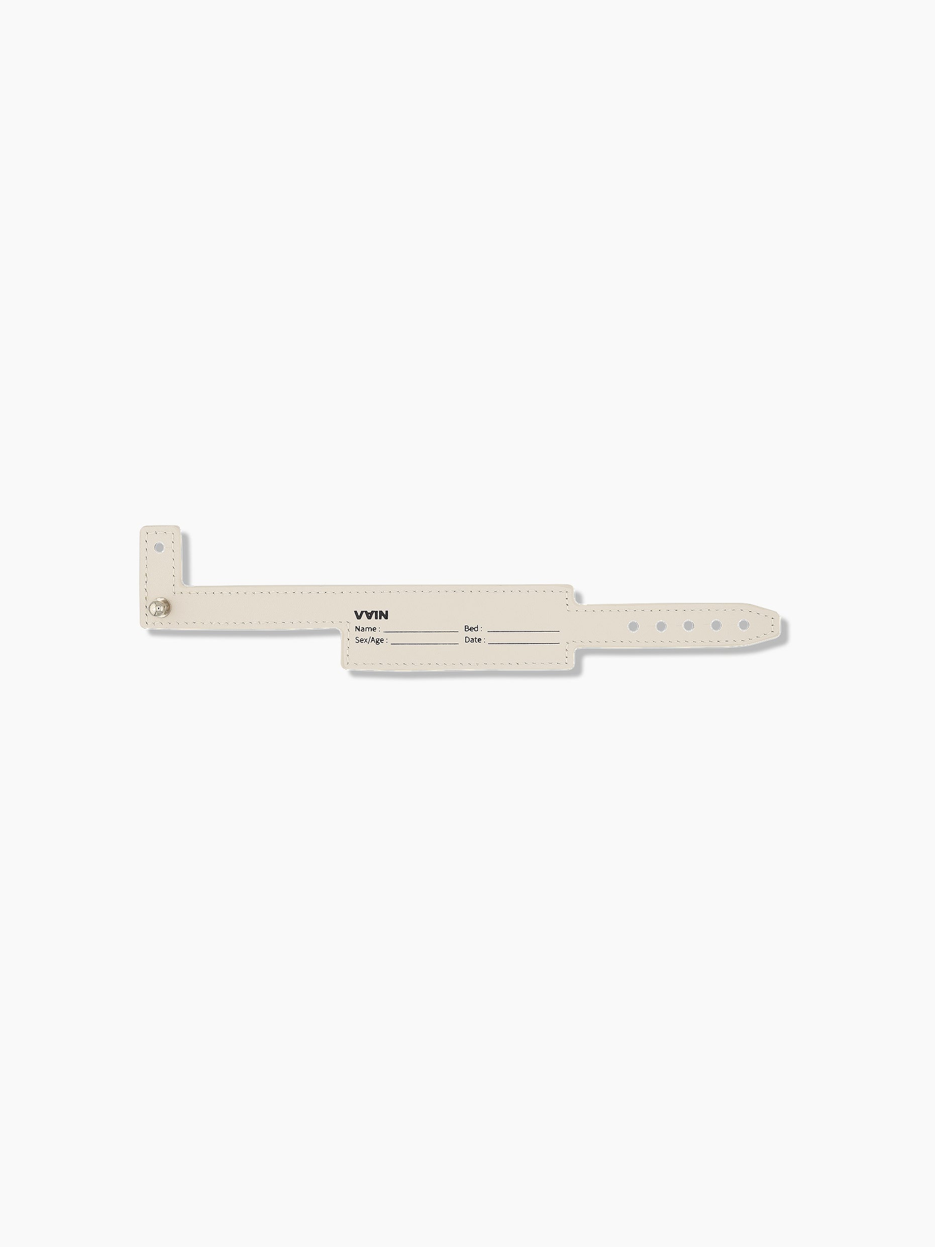 Vain id leather bracelet bone white