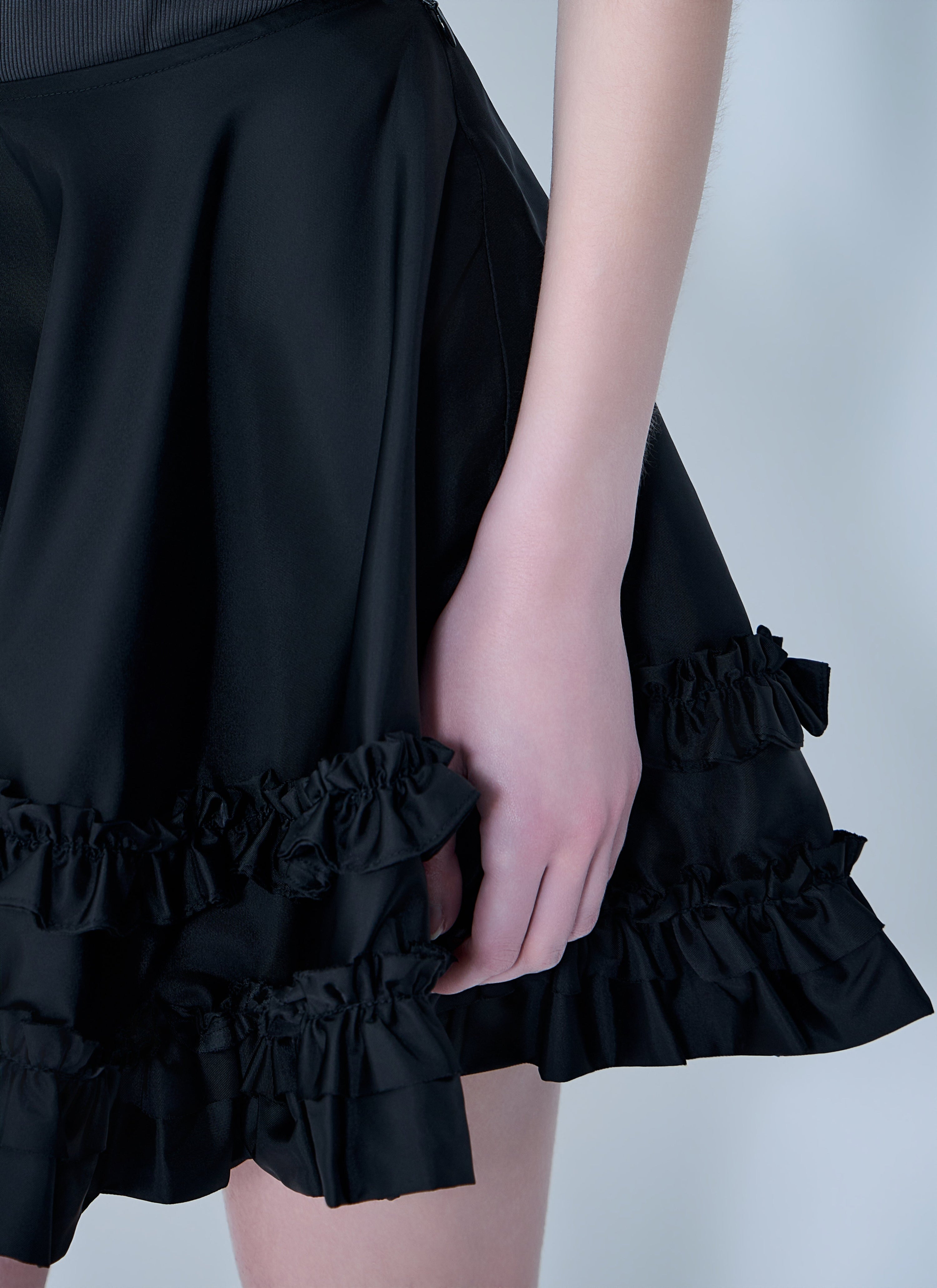 Duchesse nylon mini frill circle skirt