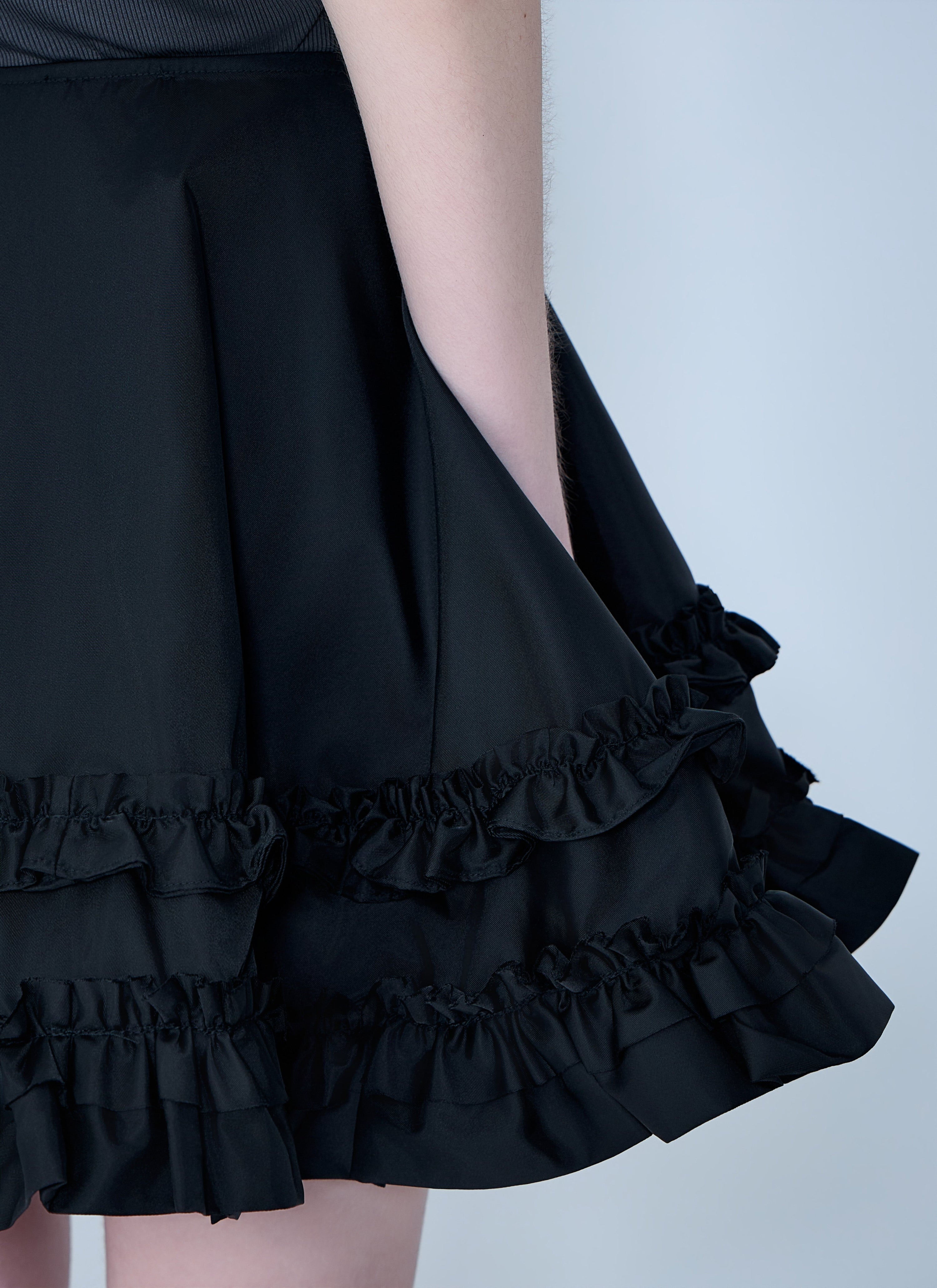 Duchesse nylon mini frill circle skirt