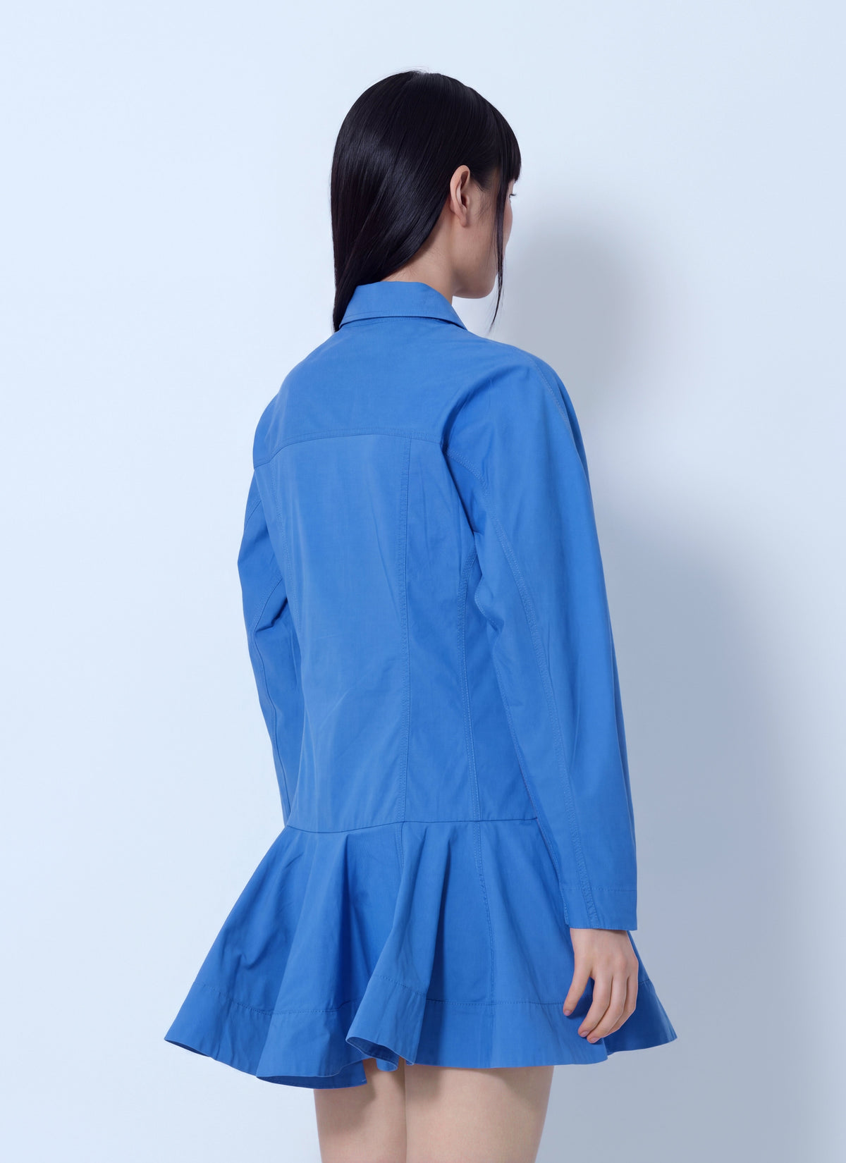 Stretch cotton mini shirt dress