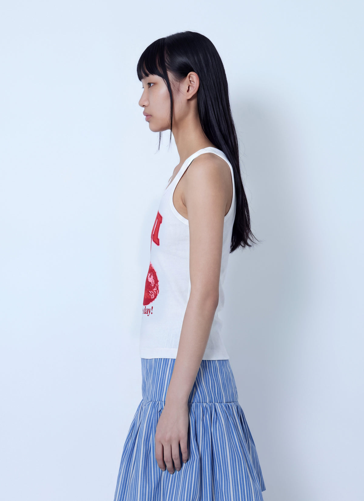 Compact rib jersey tank top