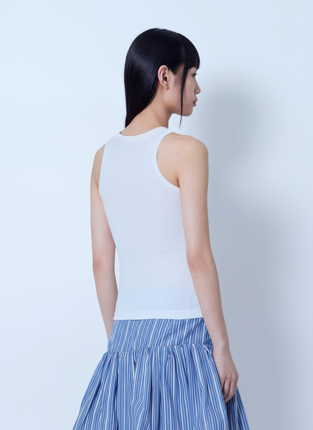 Compact rib jersey tank top