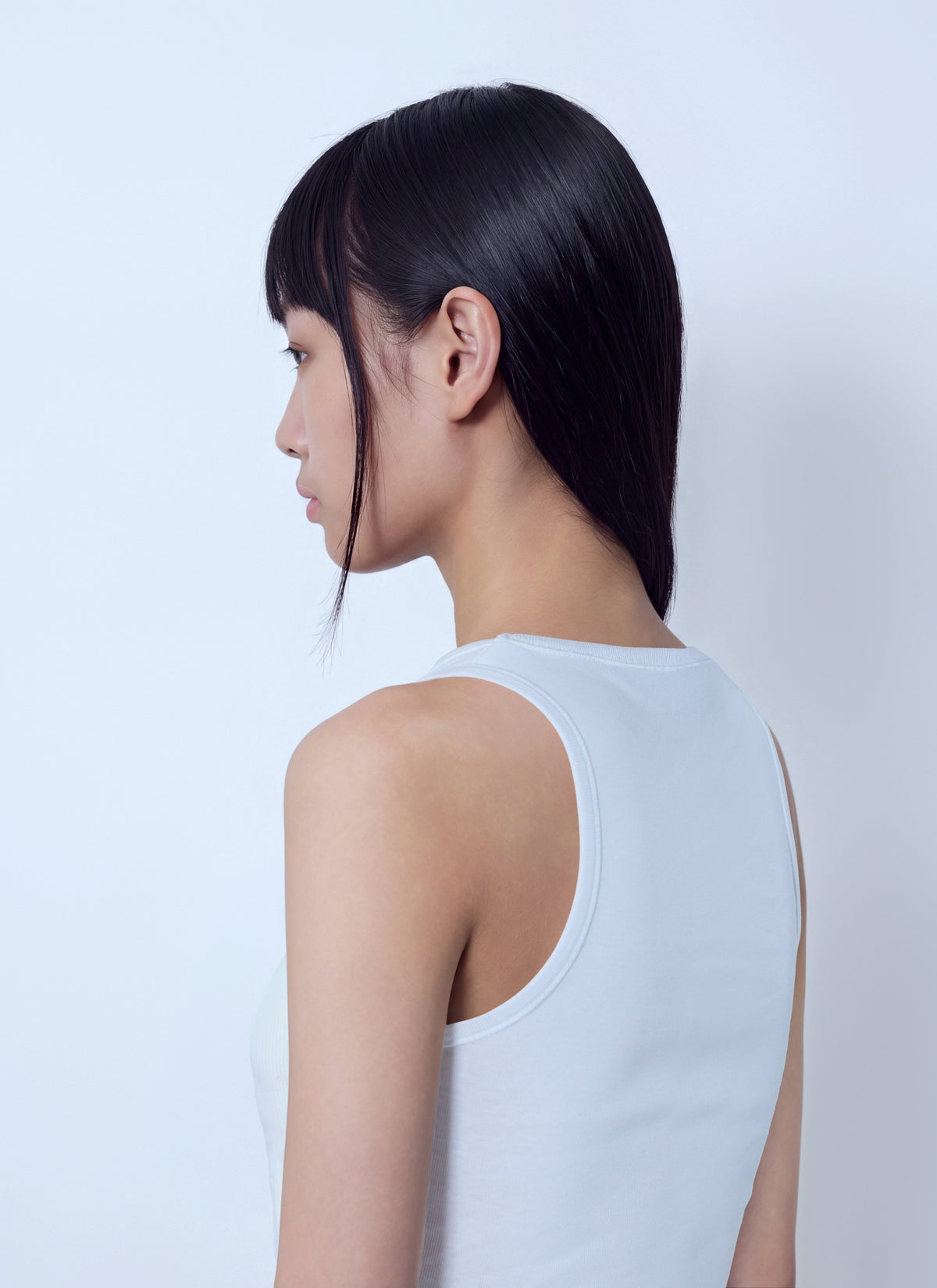 Compact rib jersey tank top