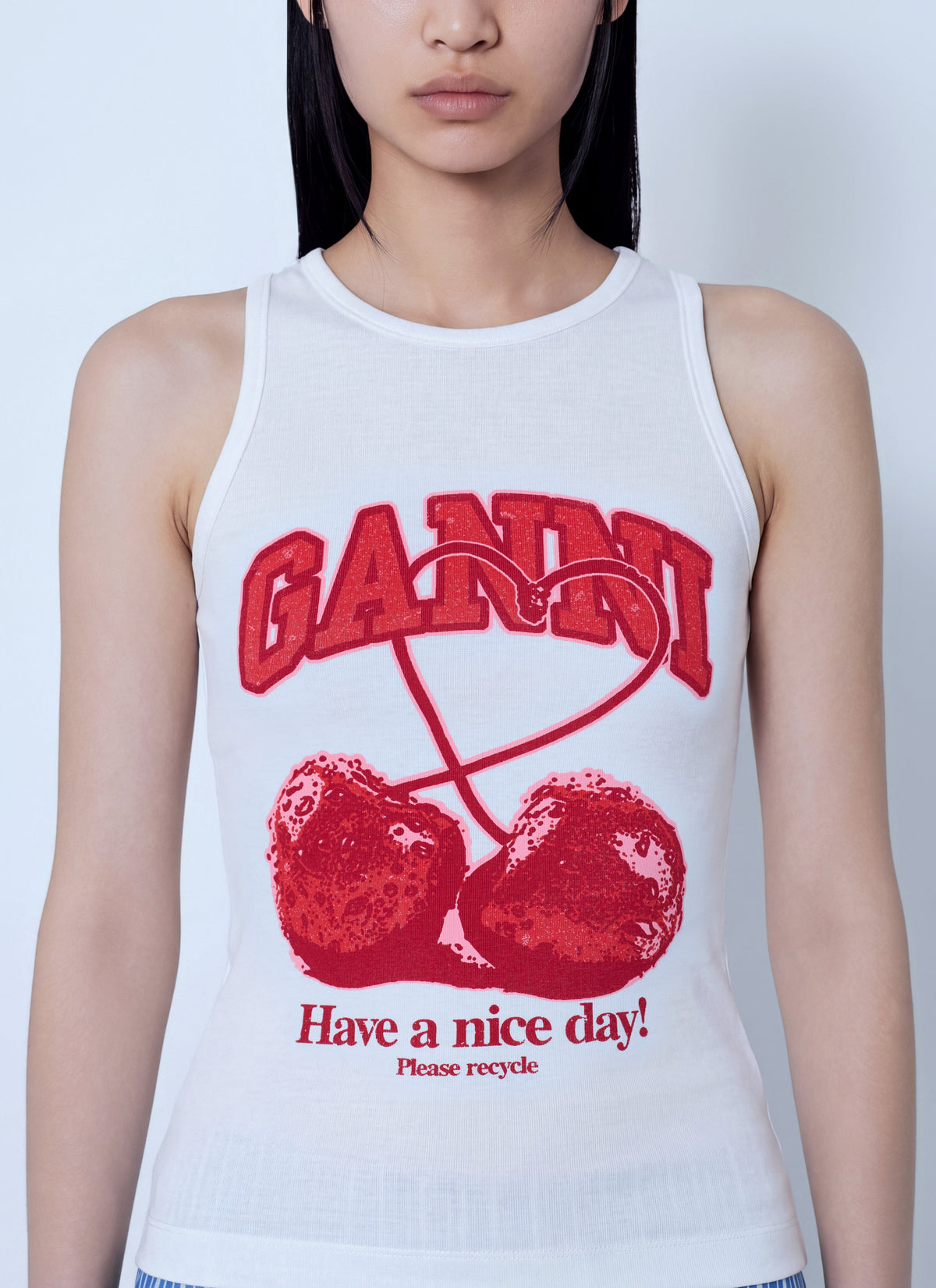 Compact rib jersey tank top