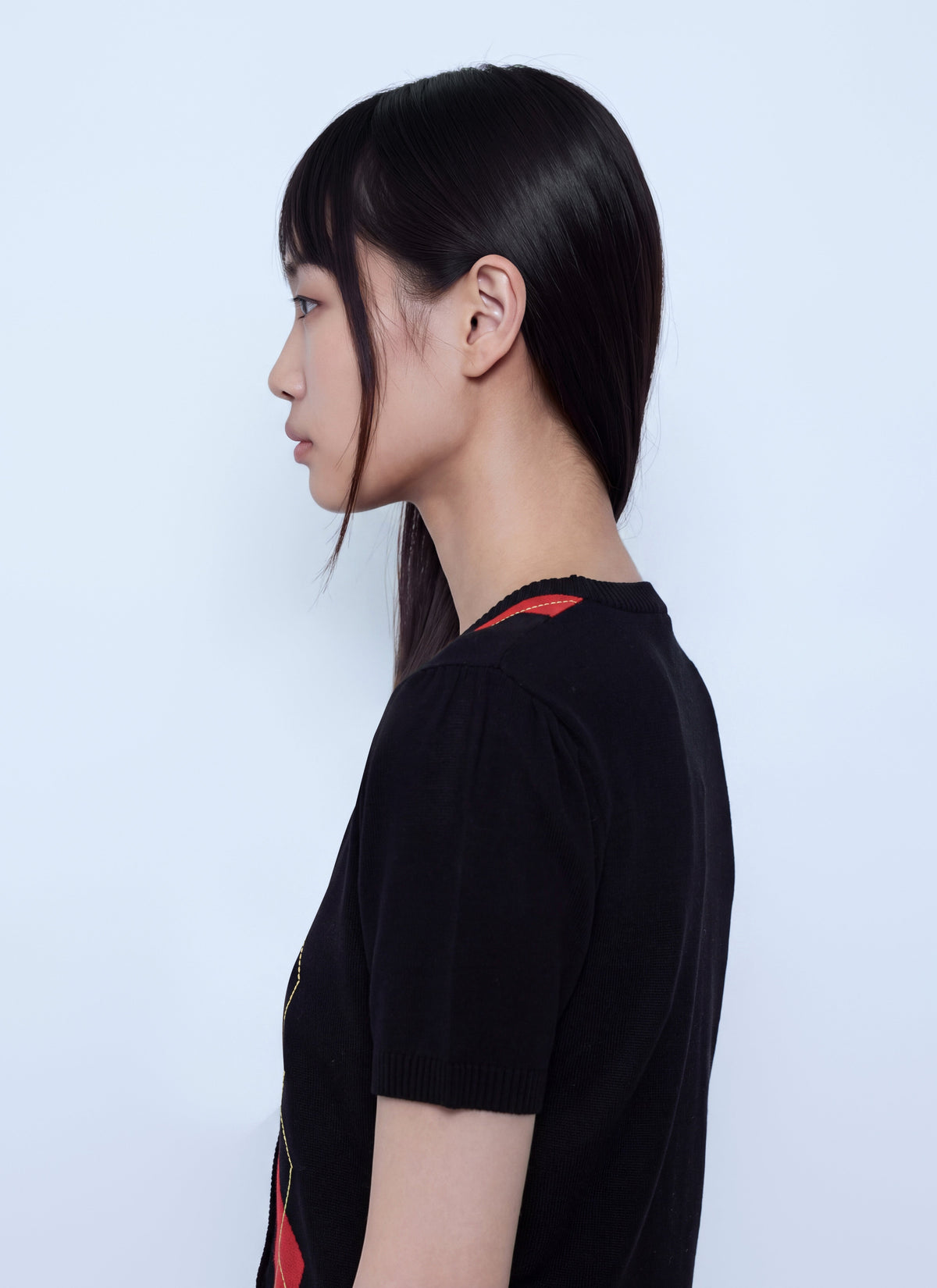 Light cotton argyle t-shirt