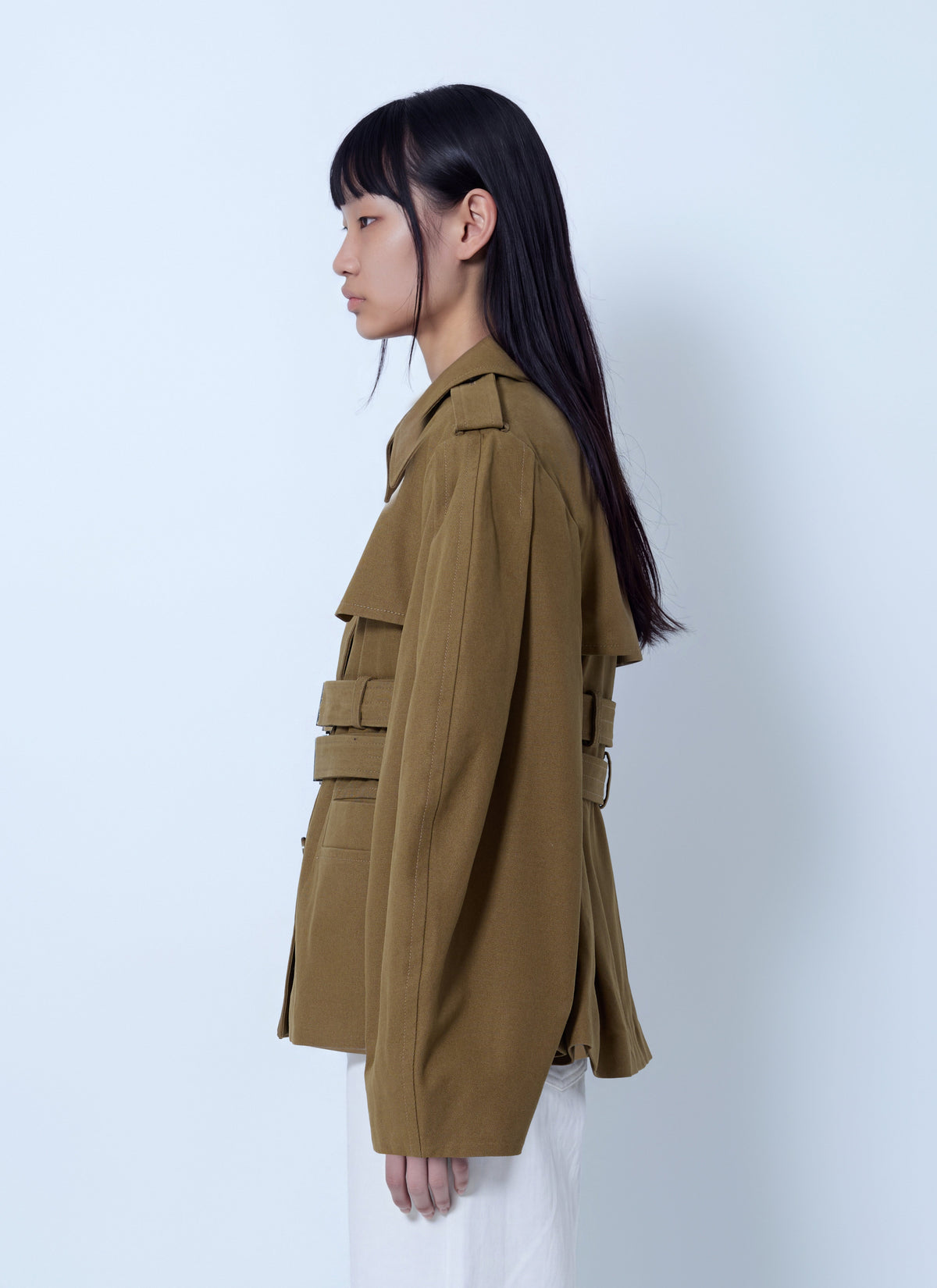 Workwear canvas short peplum jacket