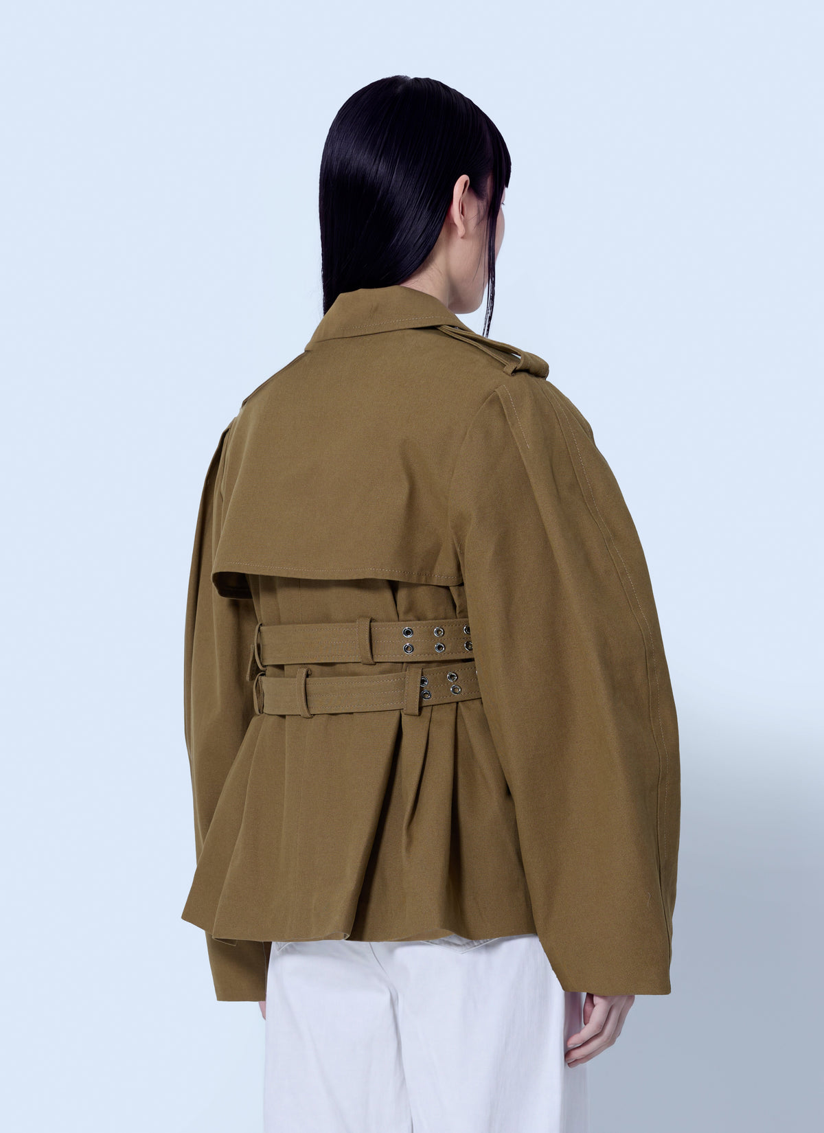 Workwear canvas short peplum jacket