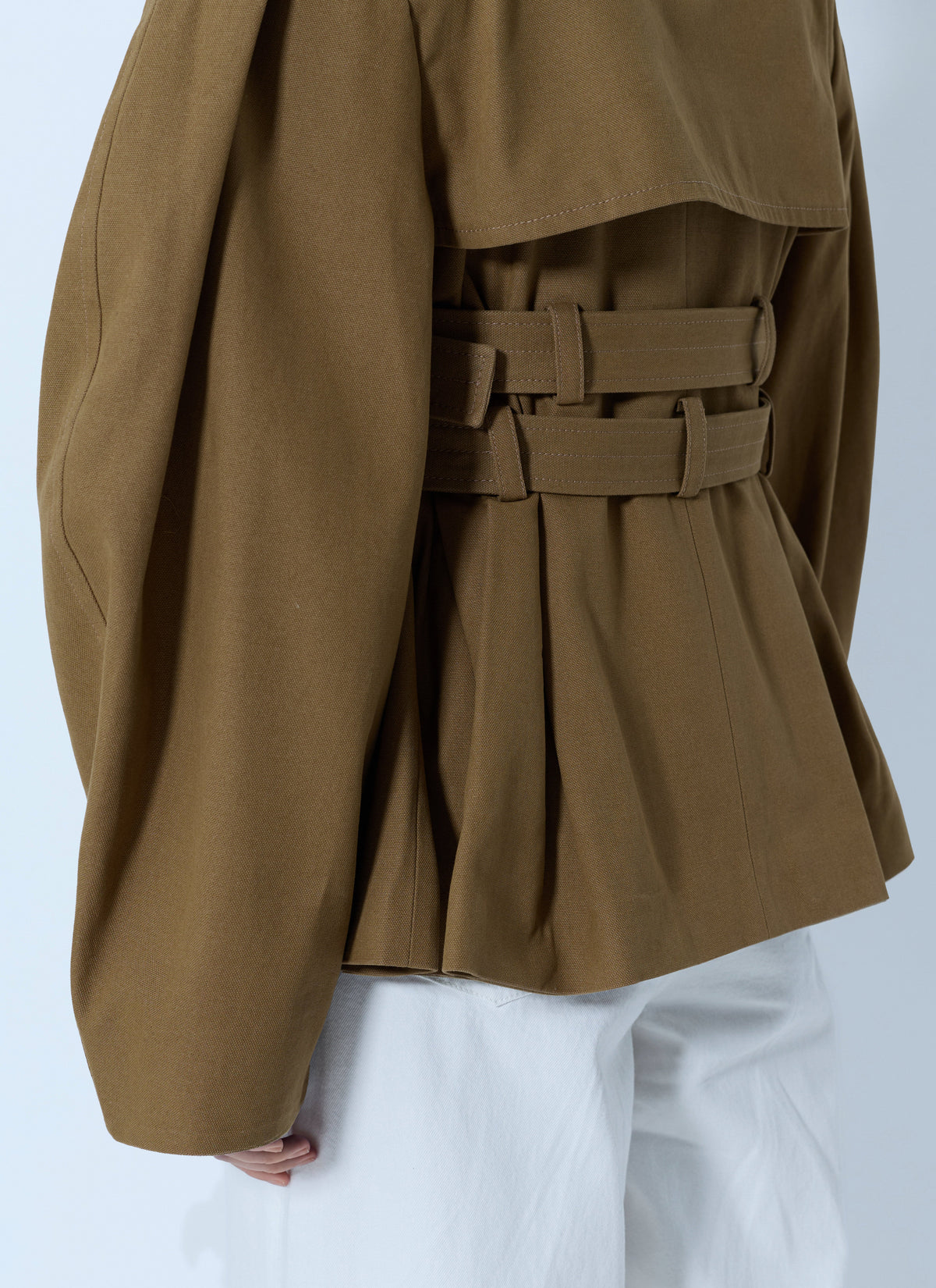 Workwear canvas short peplum jacket