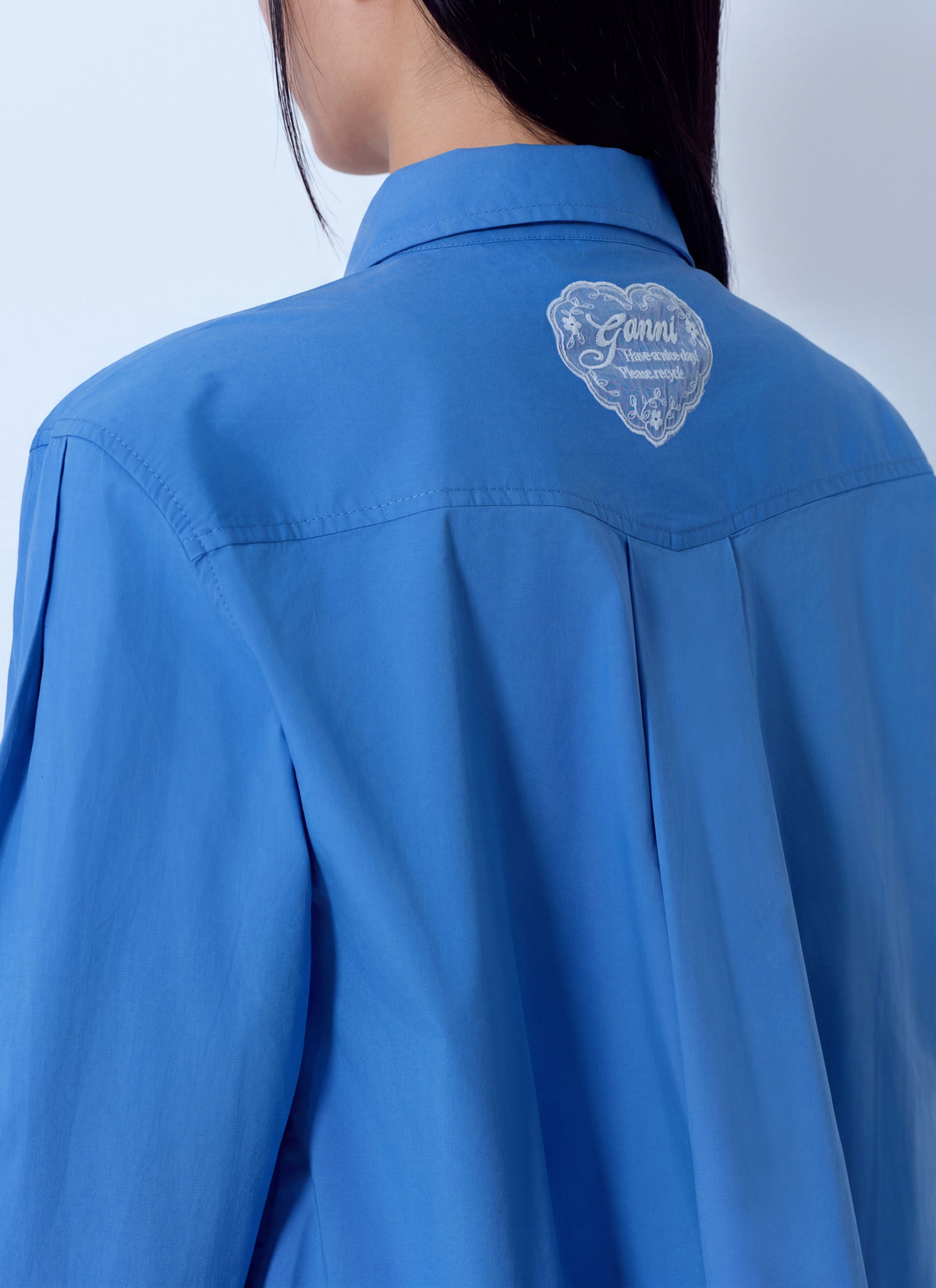 Stretch cotton cropped bowling shirt
