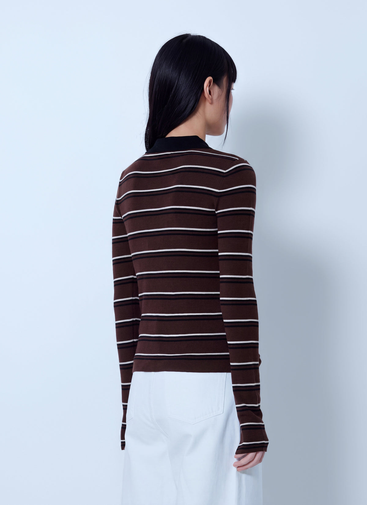 Mini ribbed merino polo