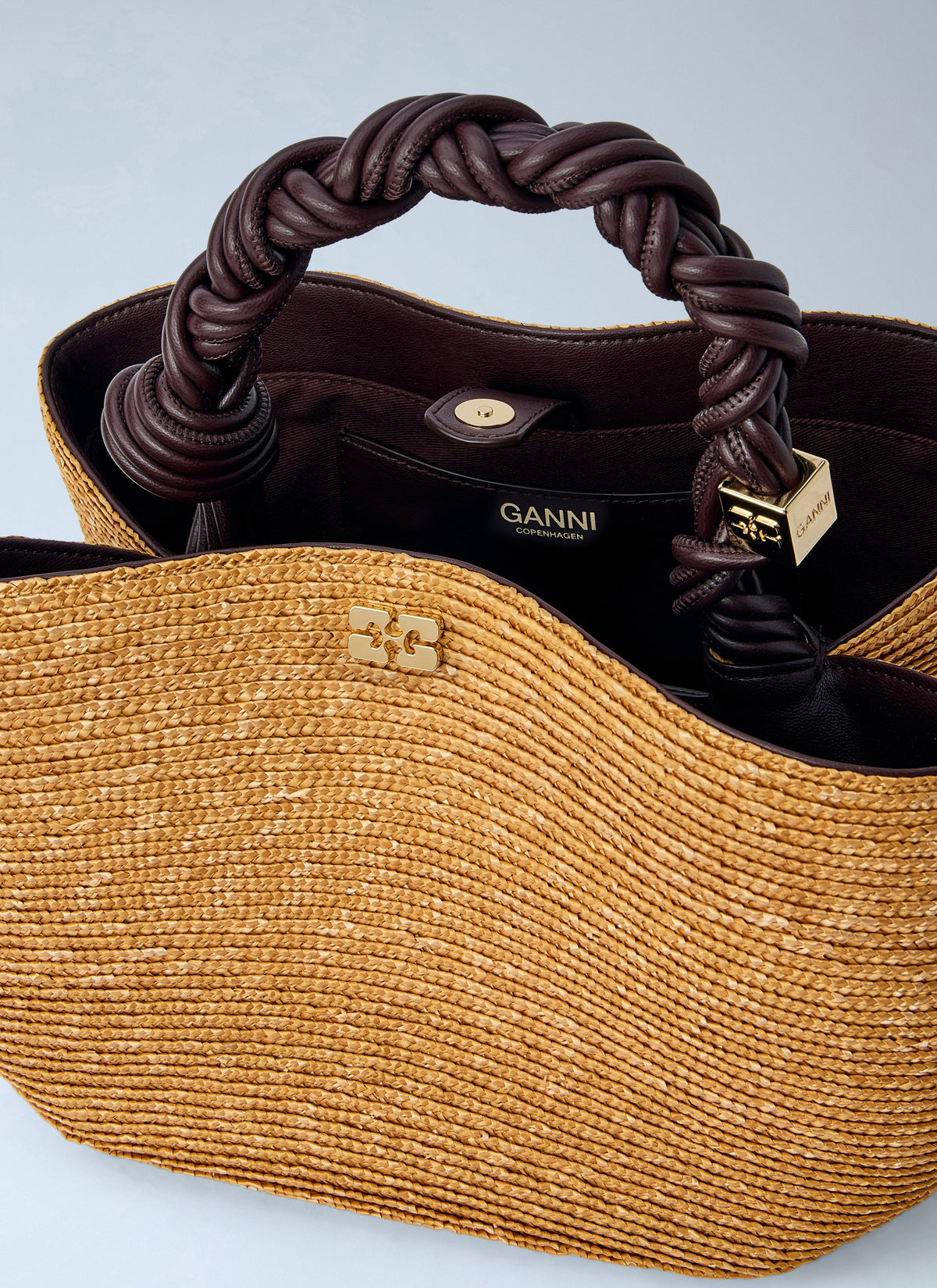 Bou small straw top handle bag