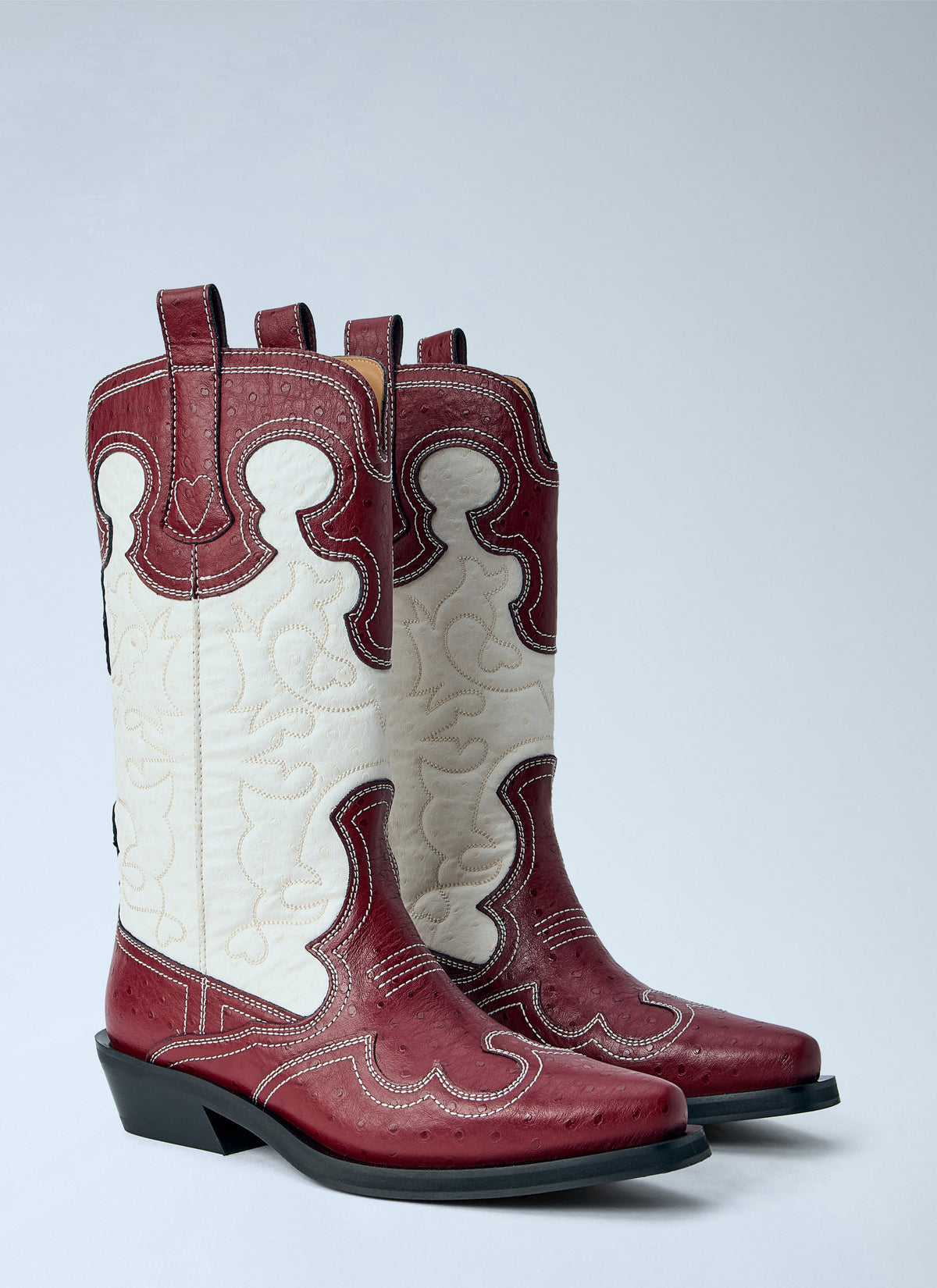 Mid shaft embroidered western boots