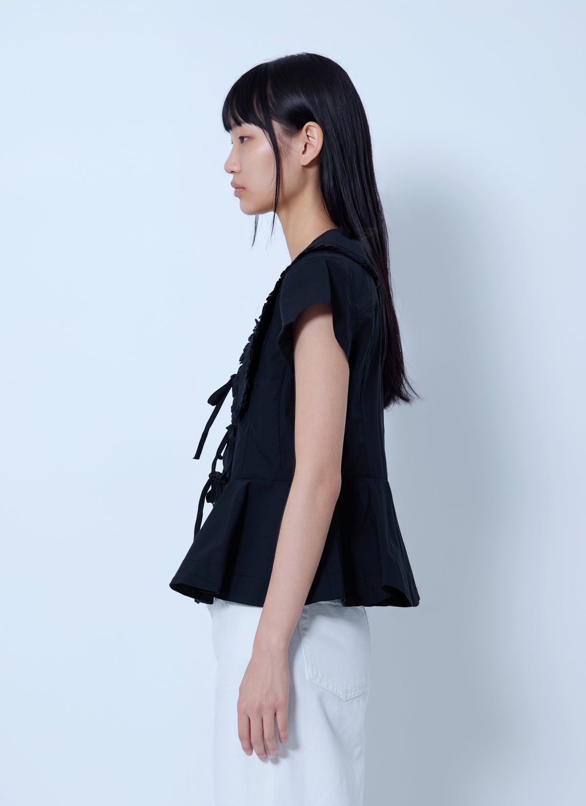 Compact poplin collar blouse