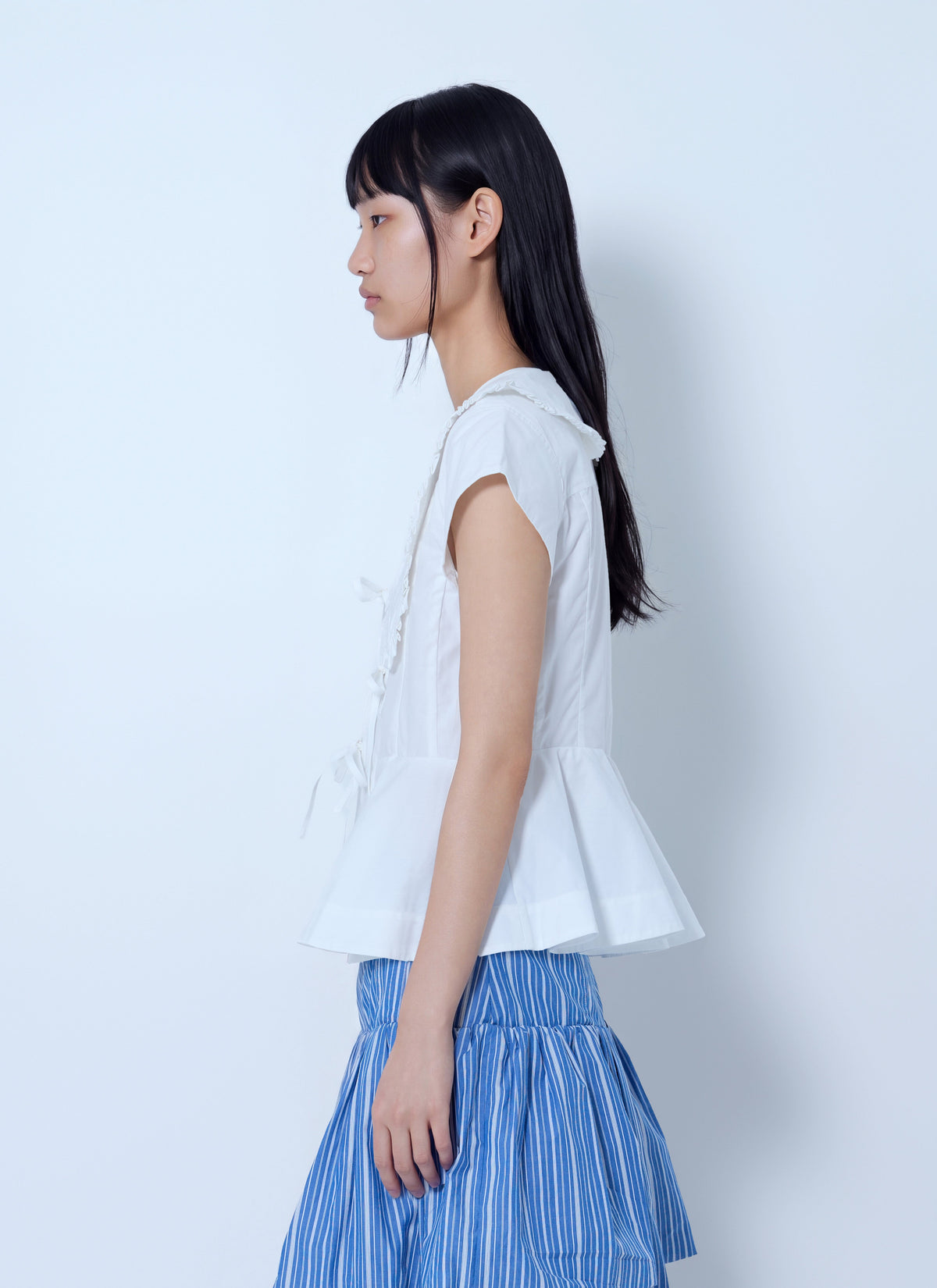 Compact poplin collar blouse