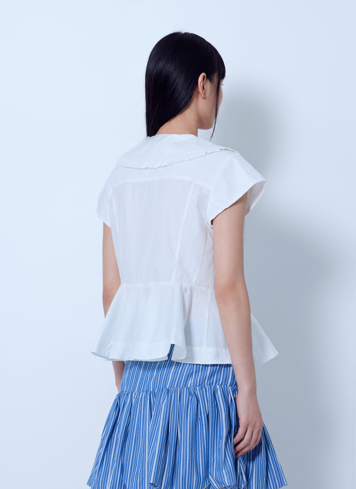 Compact poplin collar blouse