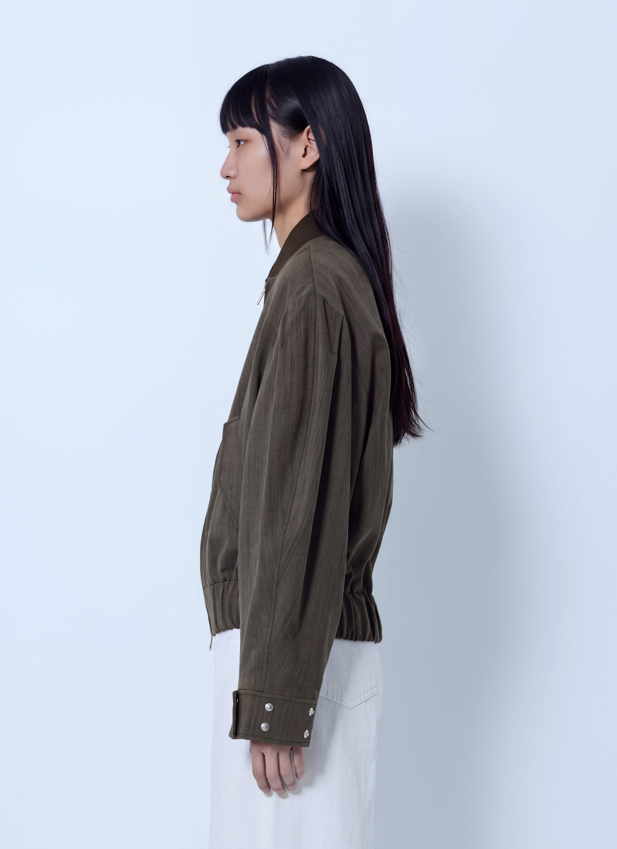 Light wool melange boxy jacket