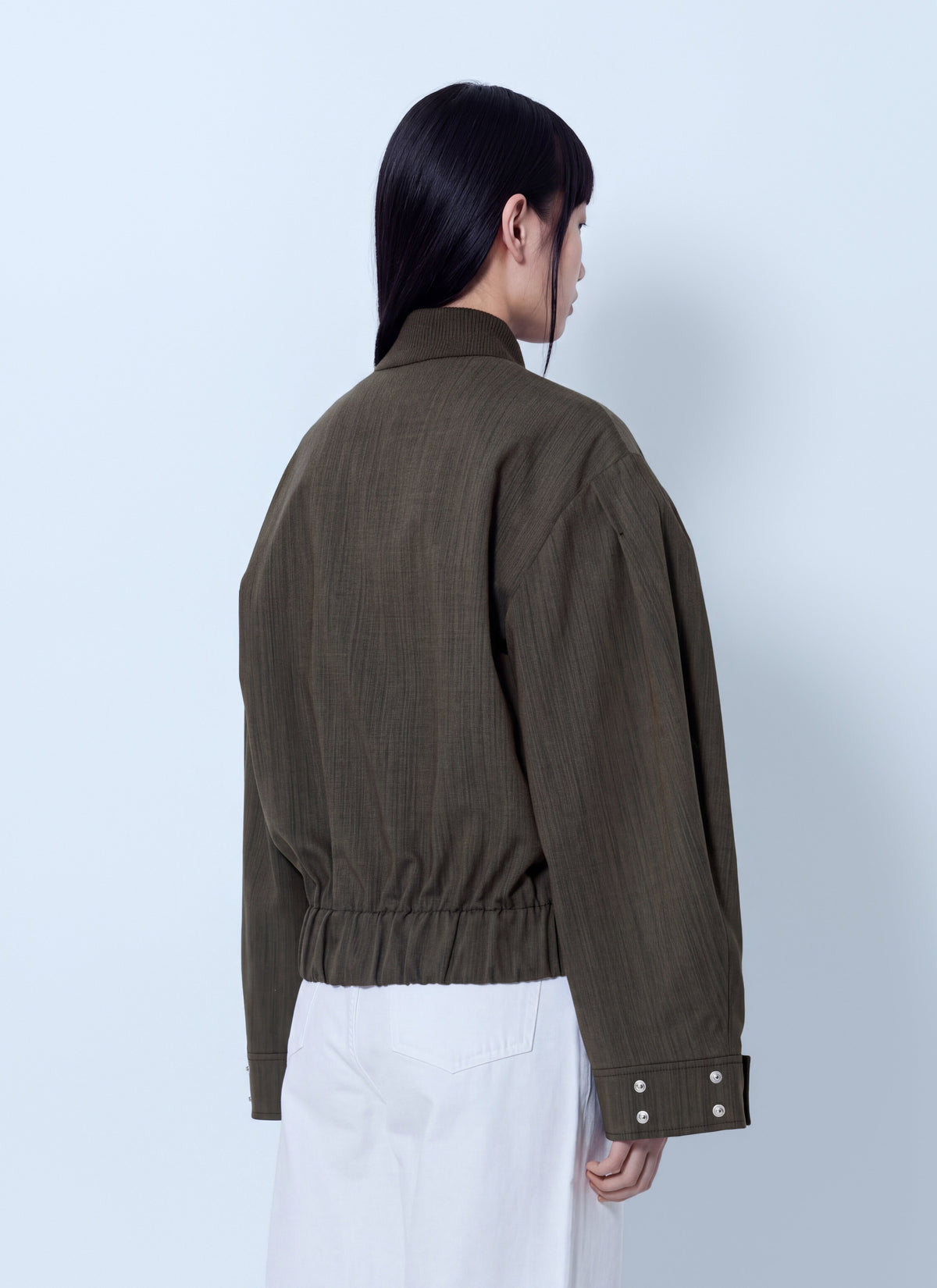 Light wool melange boxy jacket