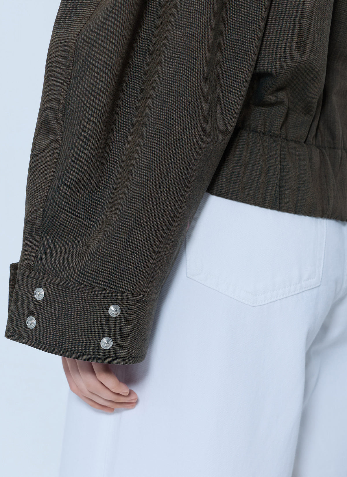 Light wool melange boxy jacket