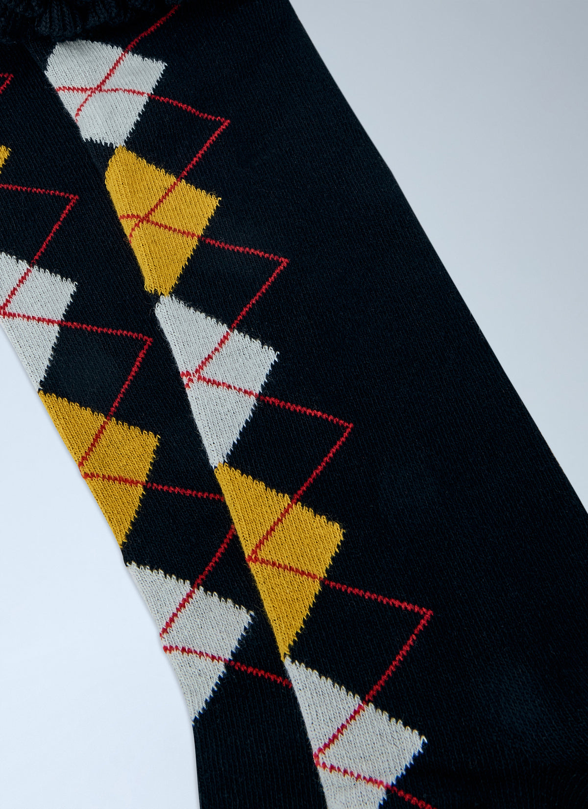 Argyle ruffle cuff socks