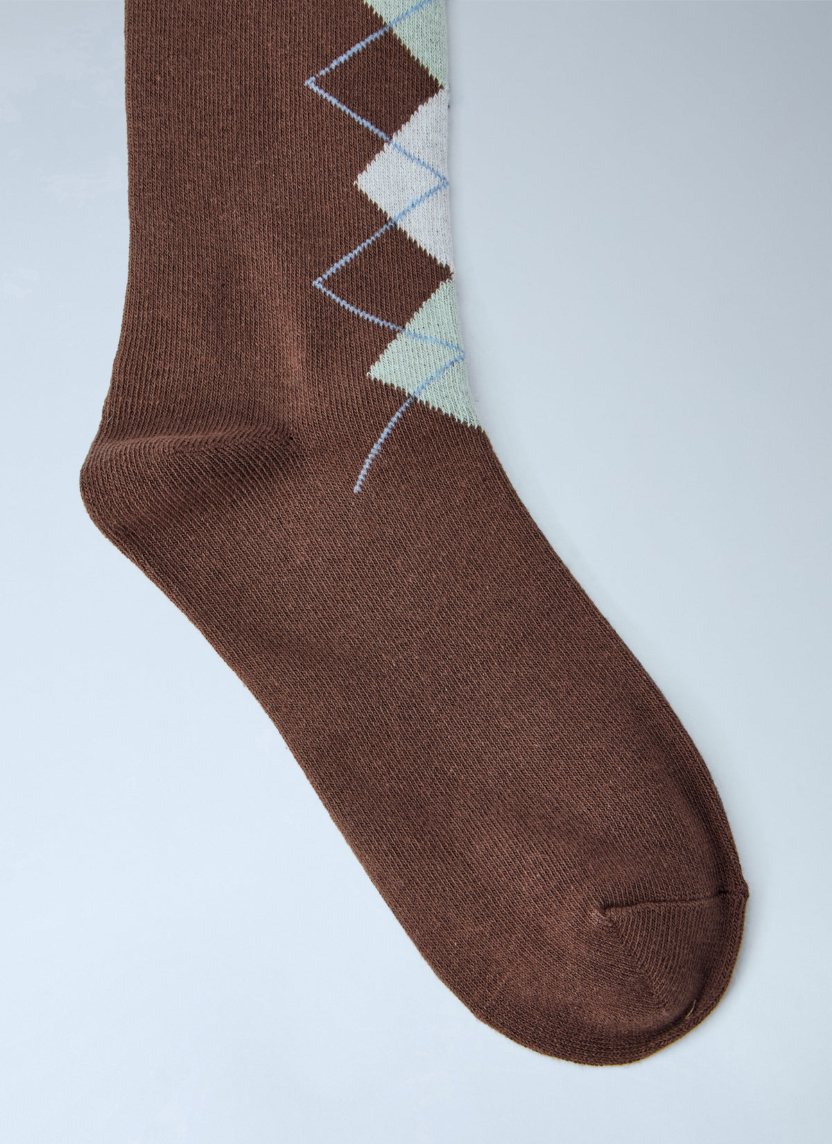 Argyle ruffle cuff socks