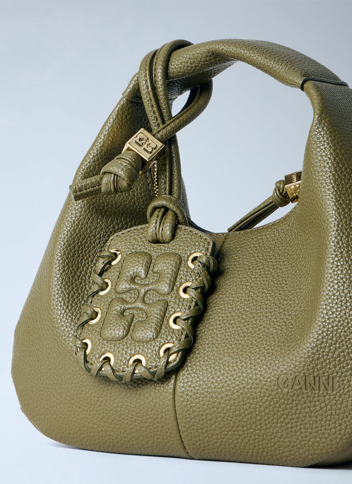 Hobo mini grained handbag