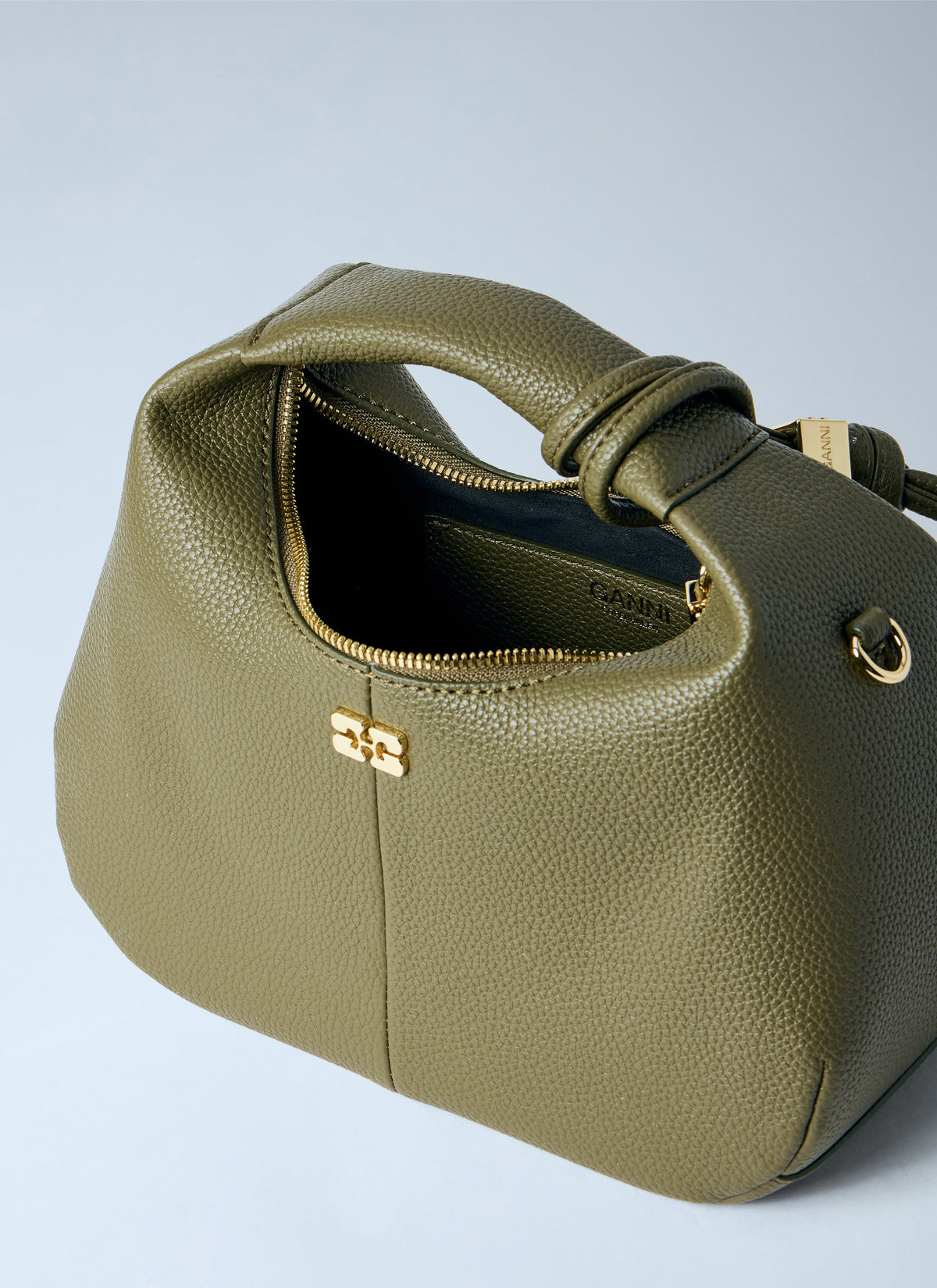 Hobo mini grained handbag