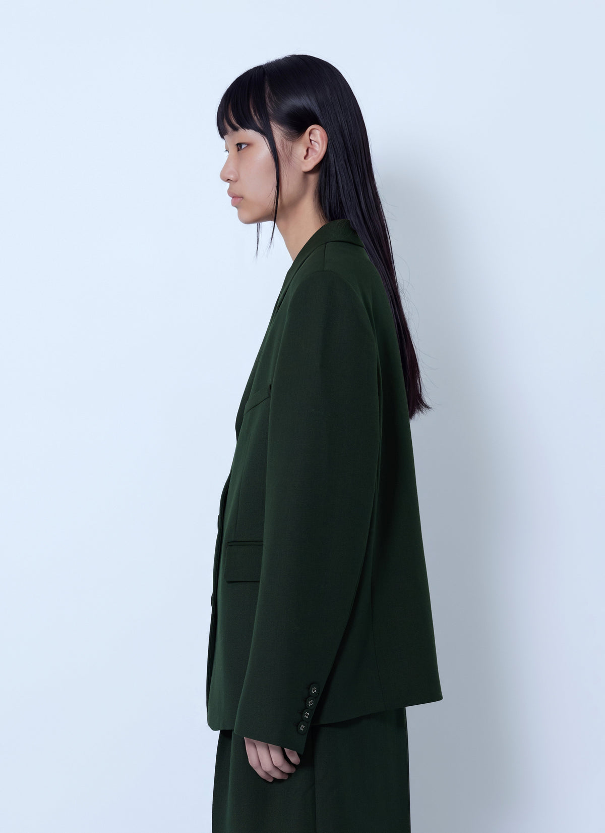 Single wool twill blazer