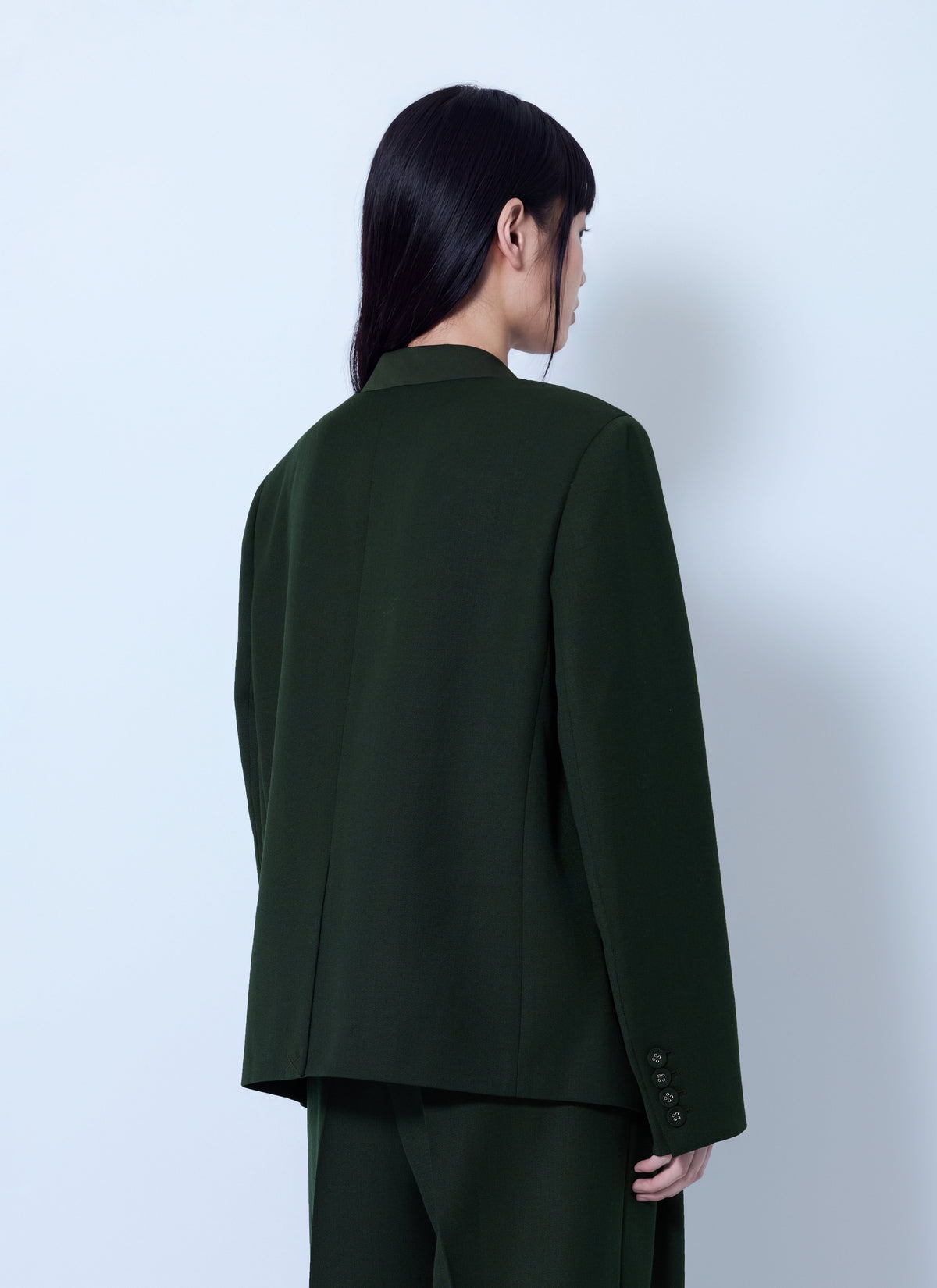 Single wool twill blazer