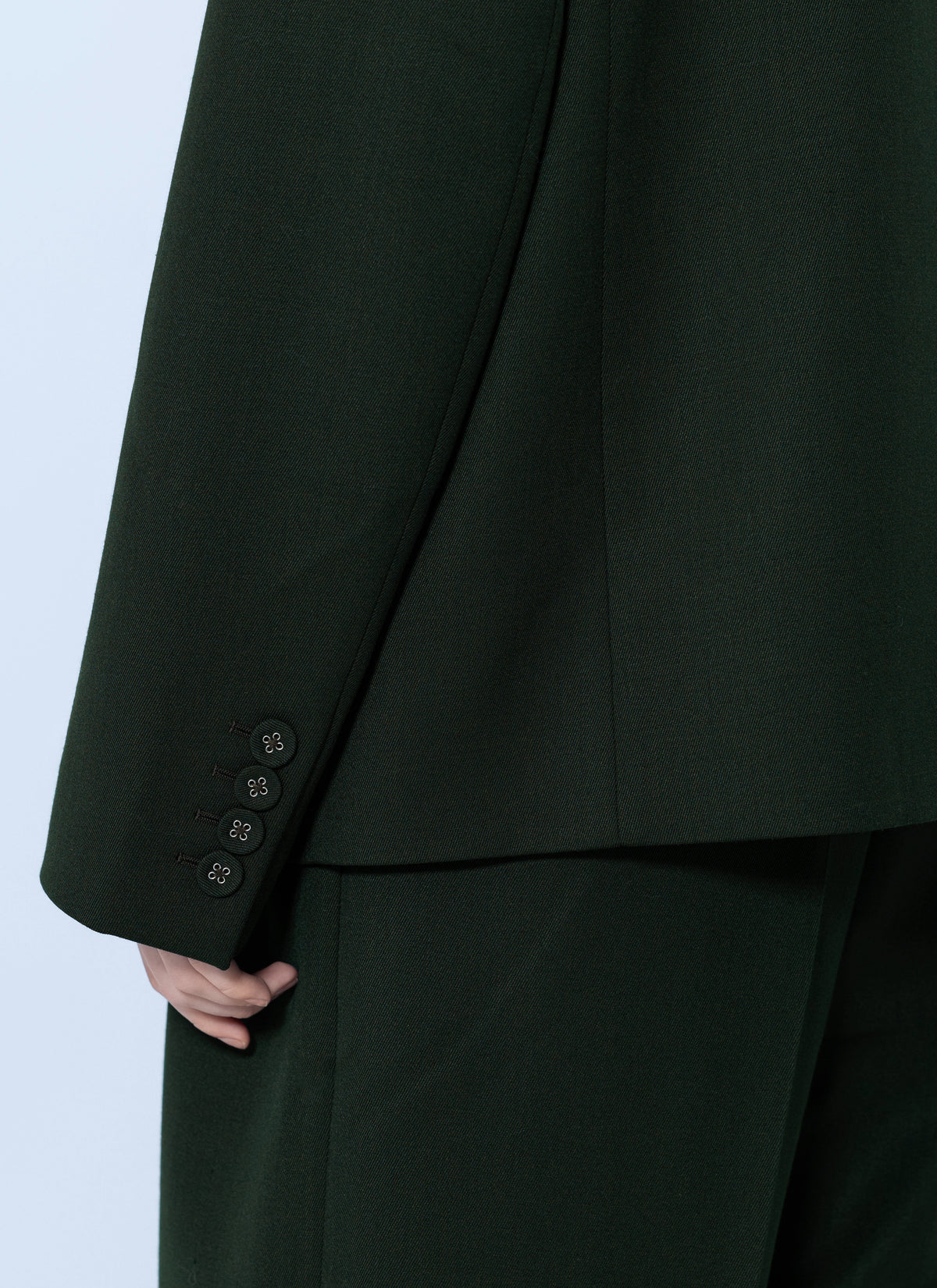 Single wool twill blazer