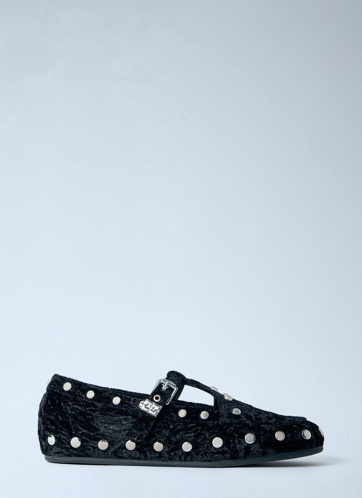 Mary jenny studs crinkle velvet flats