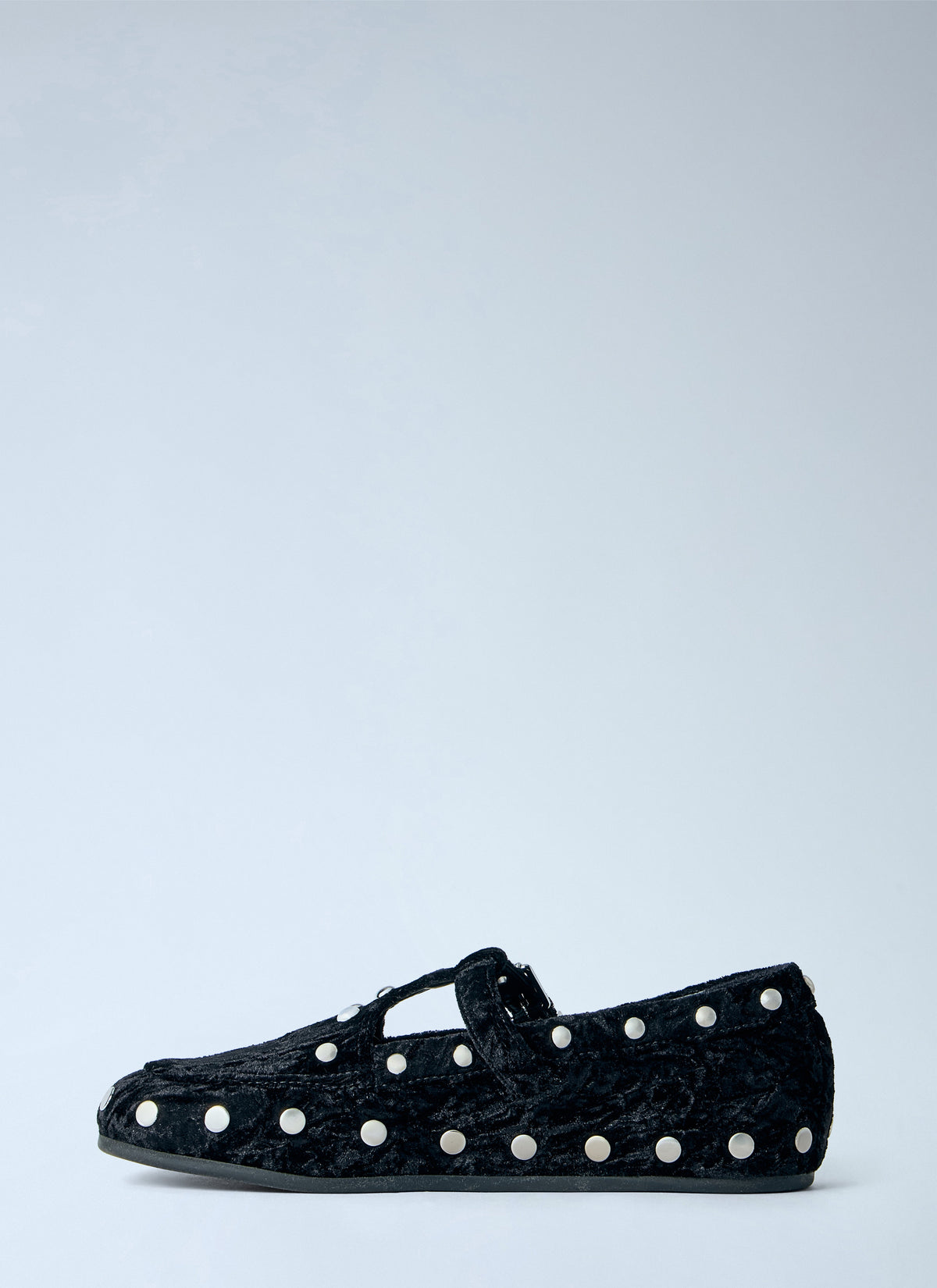 Mary jenny studs crinkle velvet flats