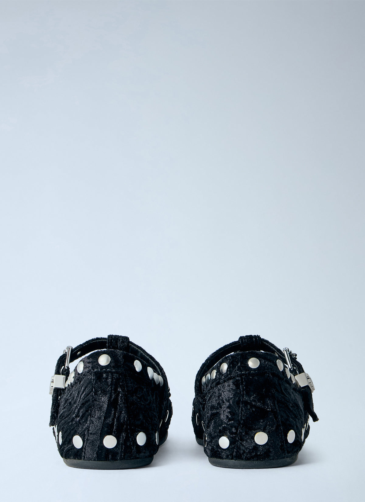 Mary jenny studs crinkle velvet flats