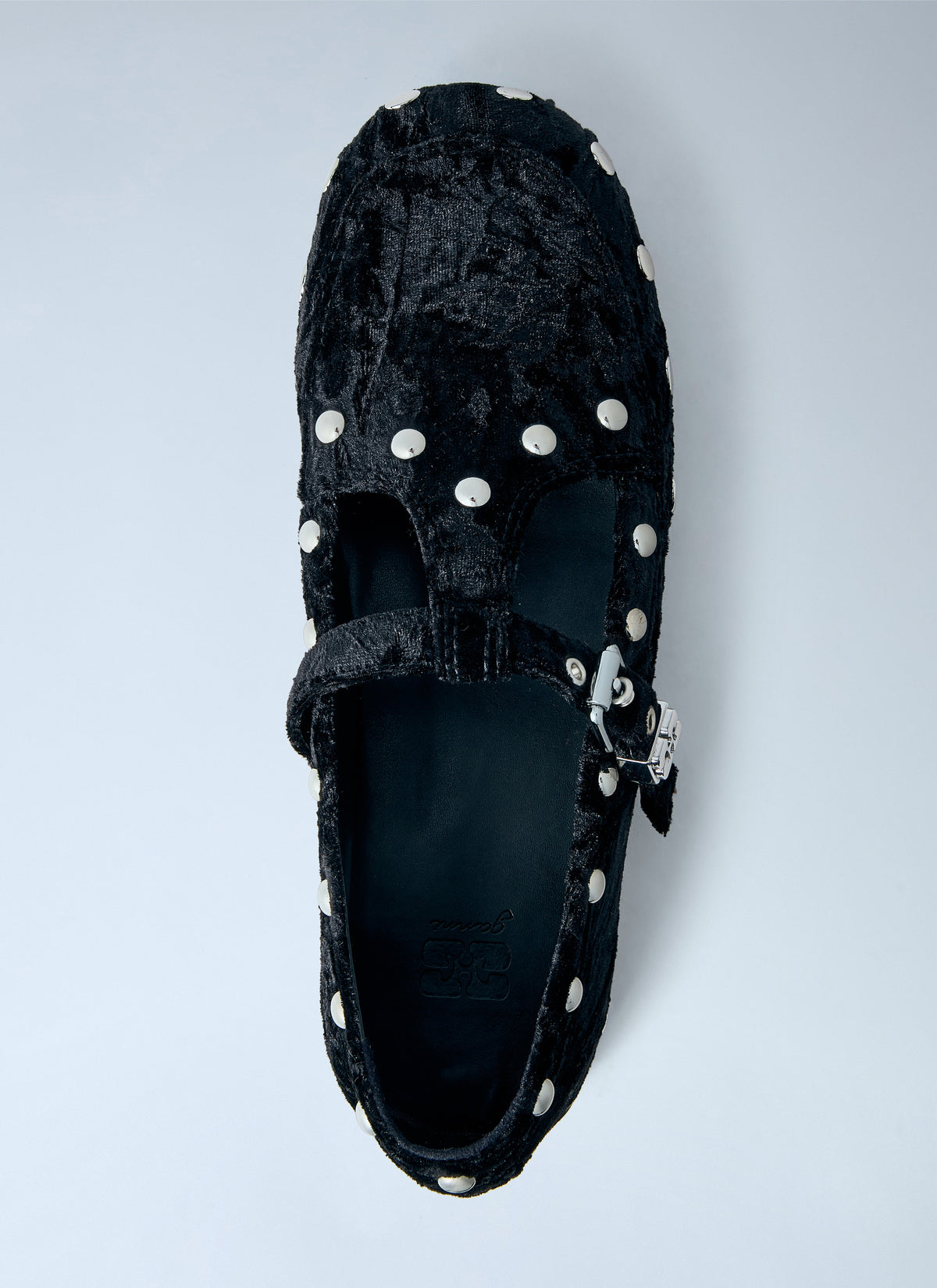Mary jenny studs crinkle velvet flats