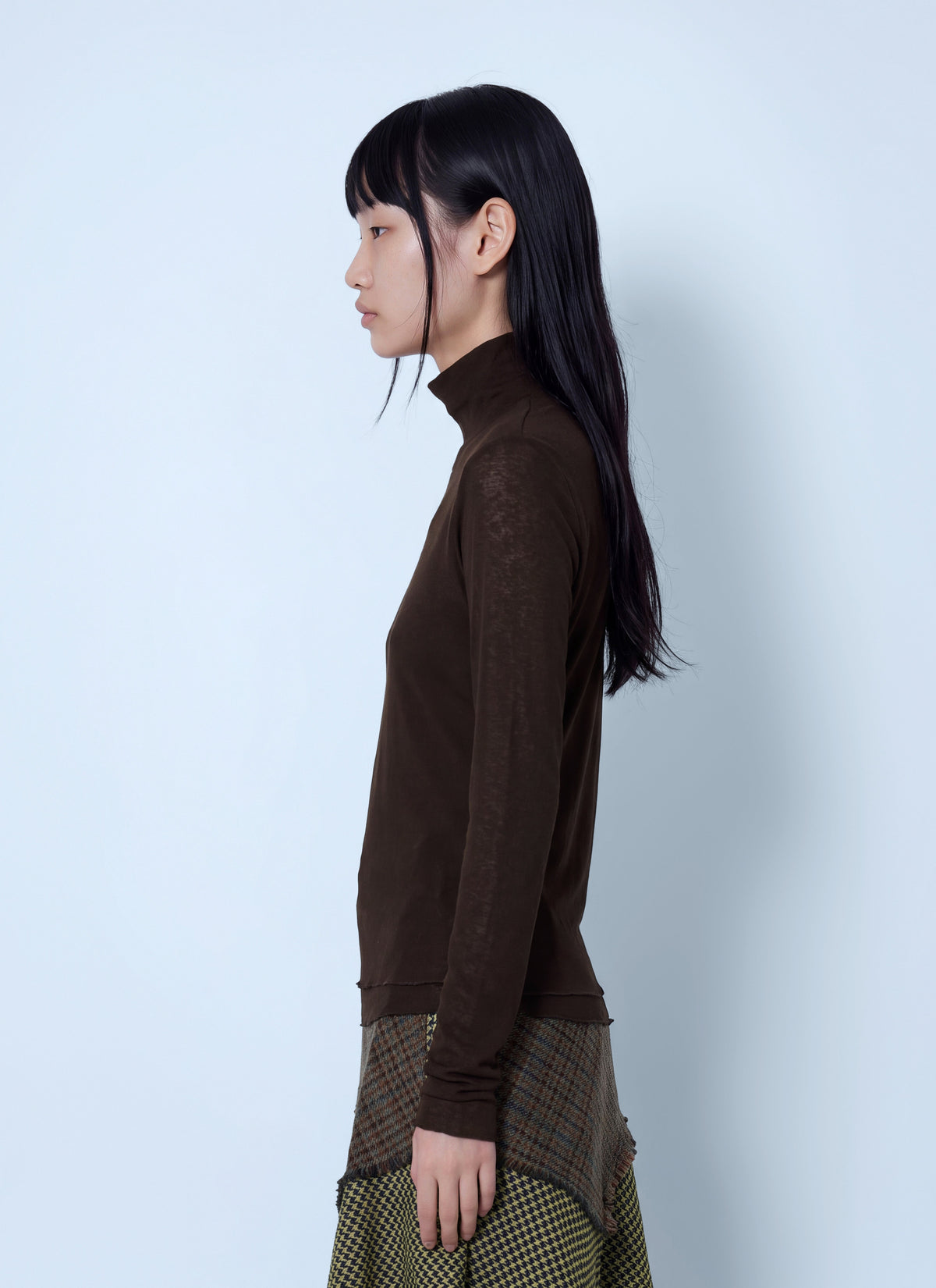 Marl mesh turtleneck