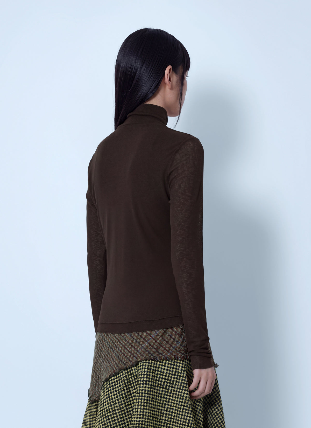 Marl mesh turtleneck