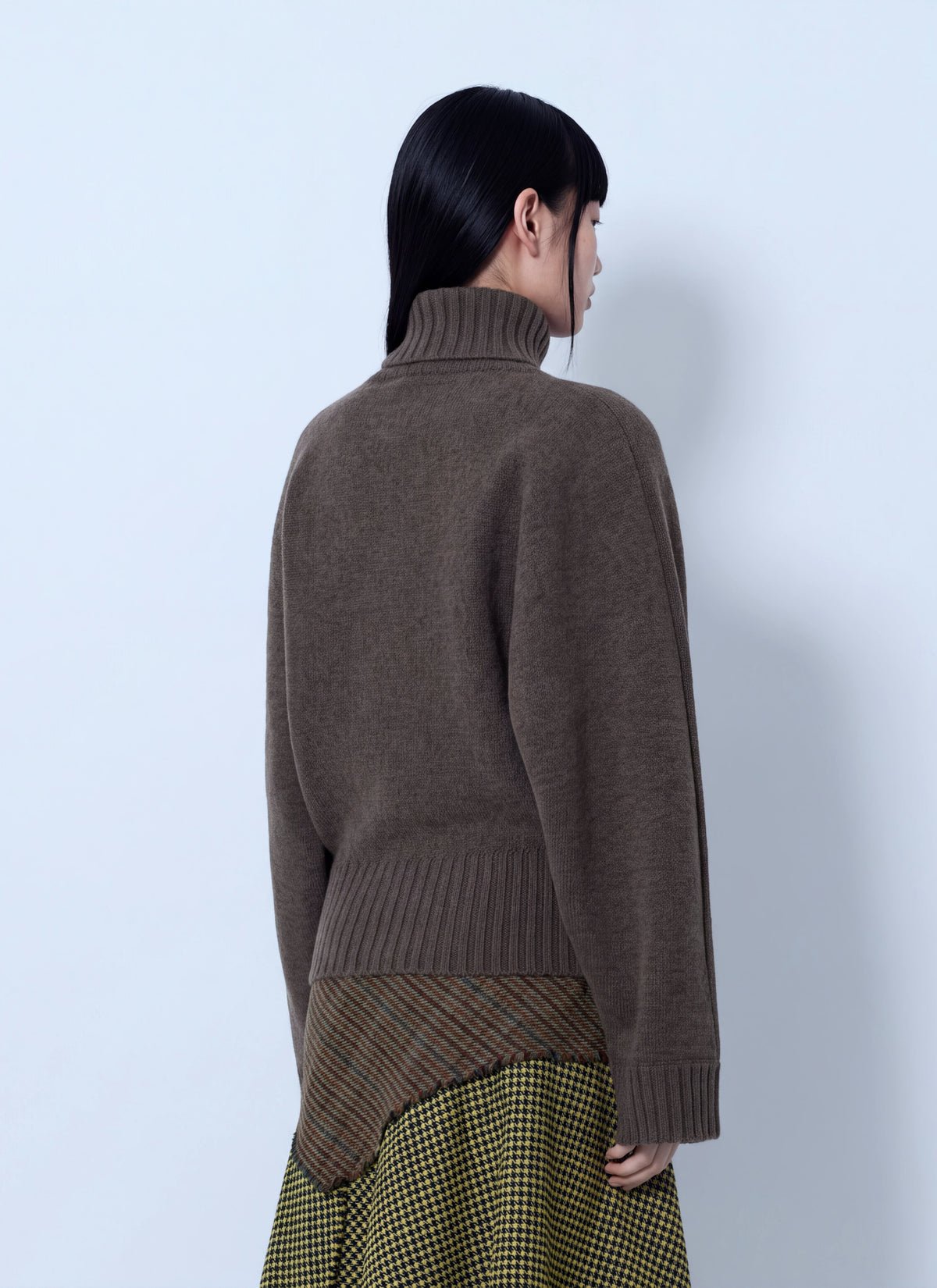 Double knit batwing turtleneck