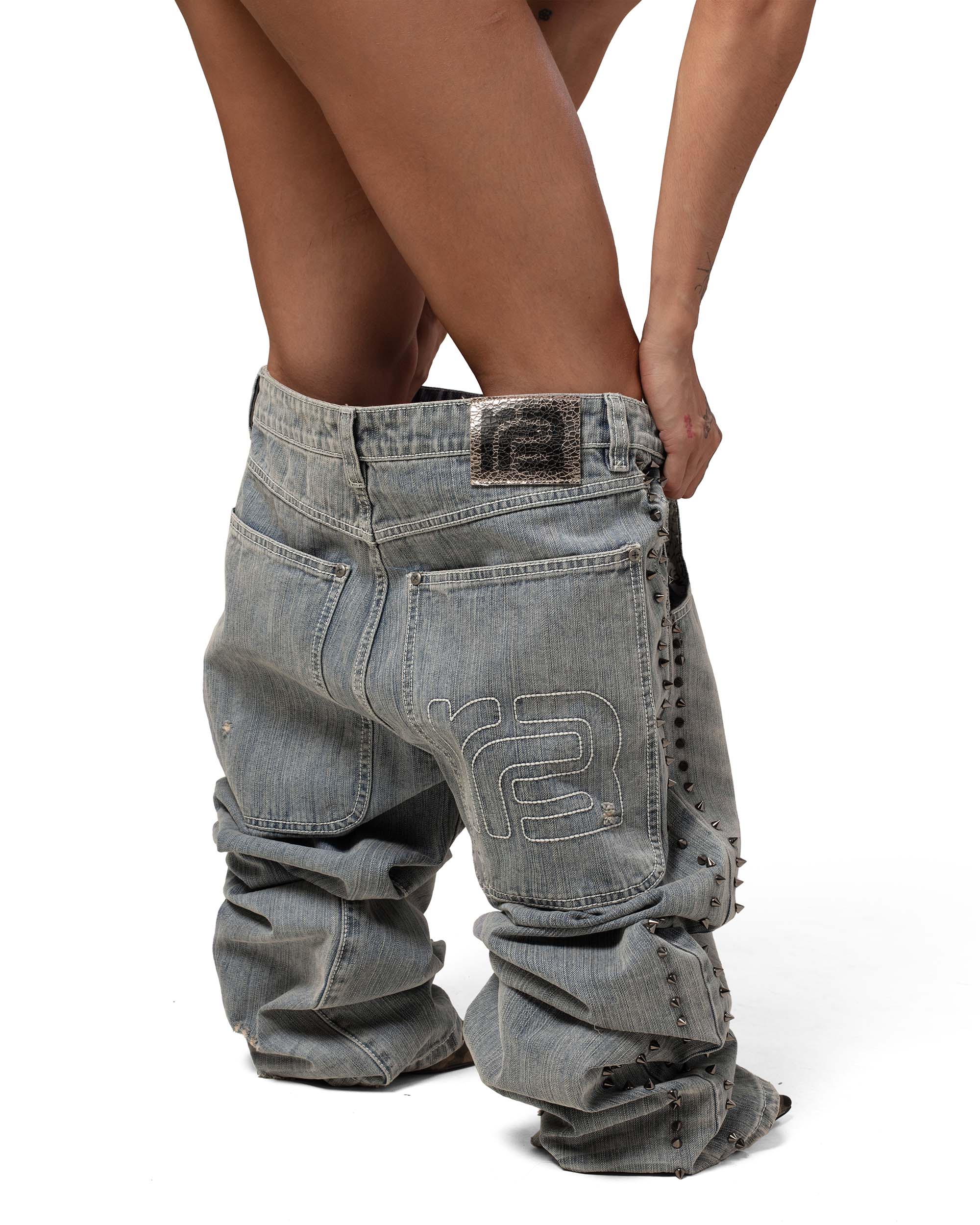 Racer x barragán spiked denim
