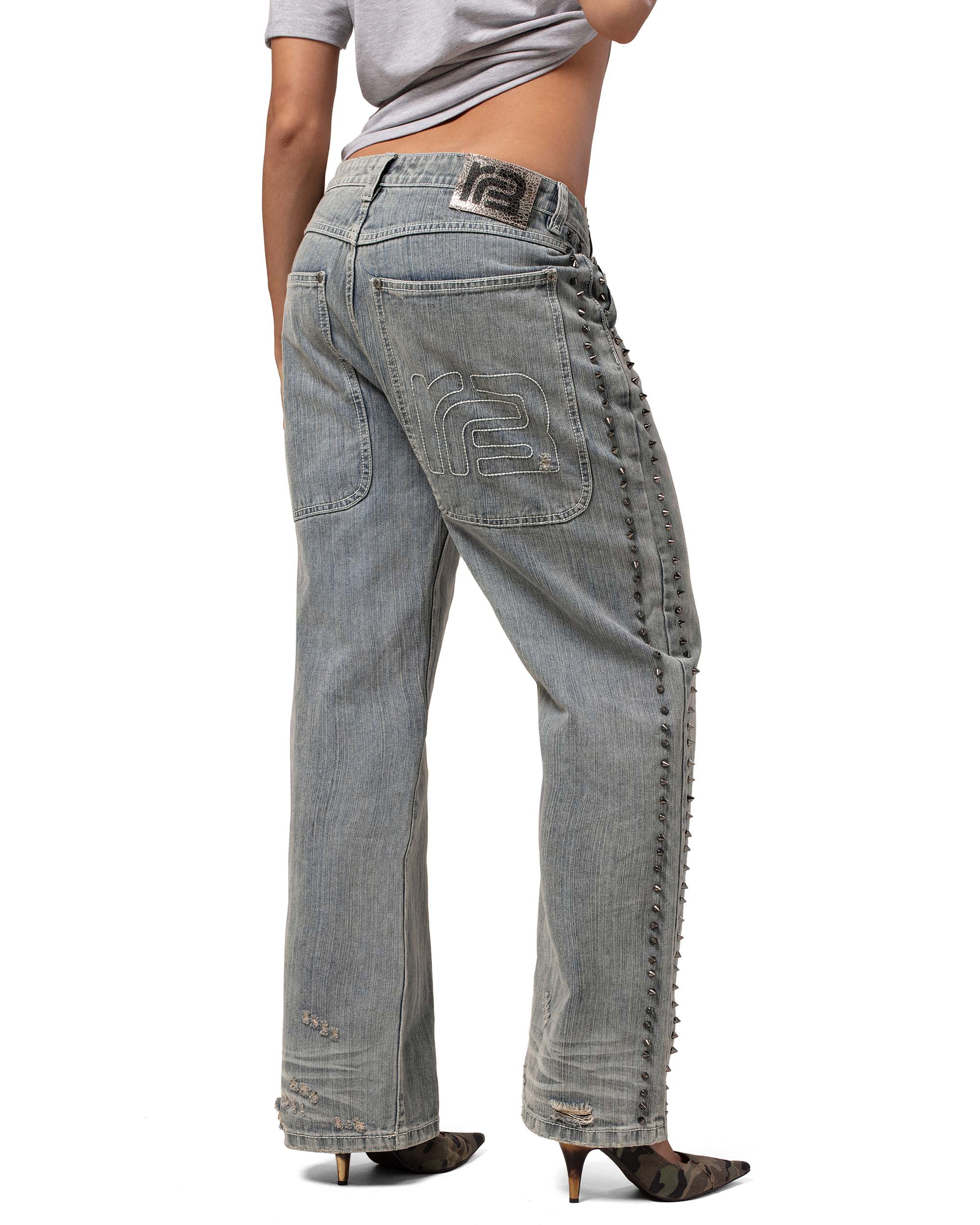 Racer x barragán spiked denim
