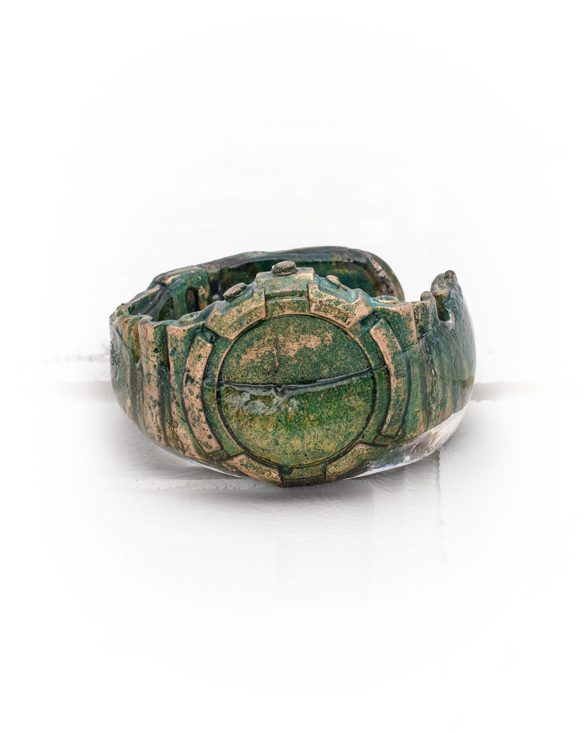 Oxidized bronze watch bracelet