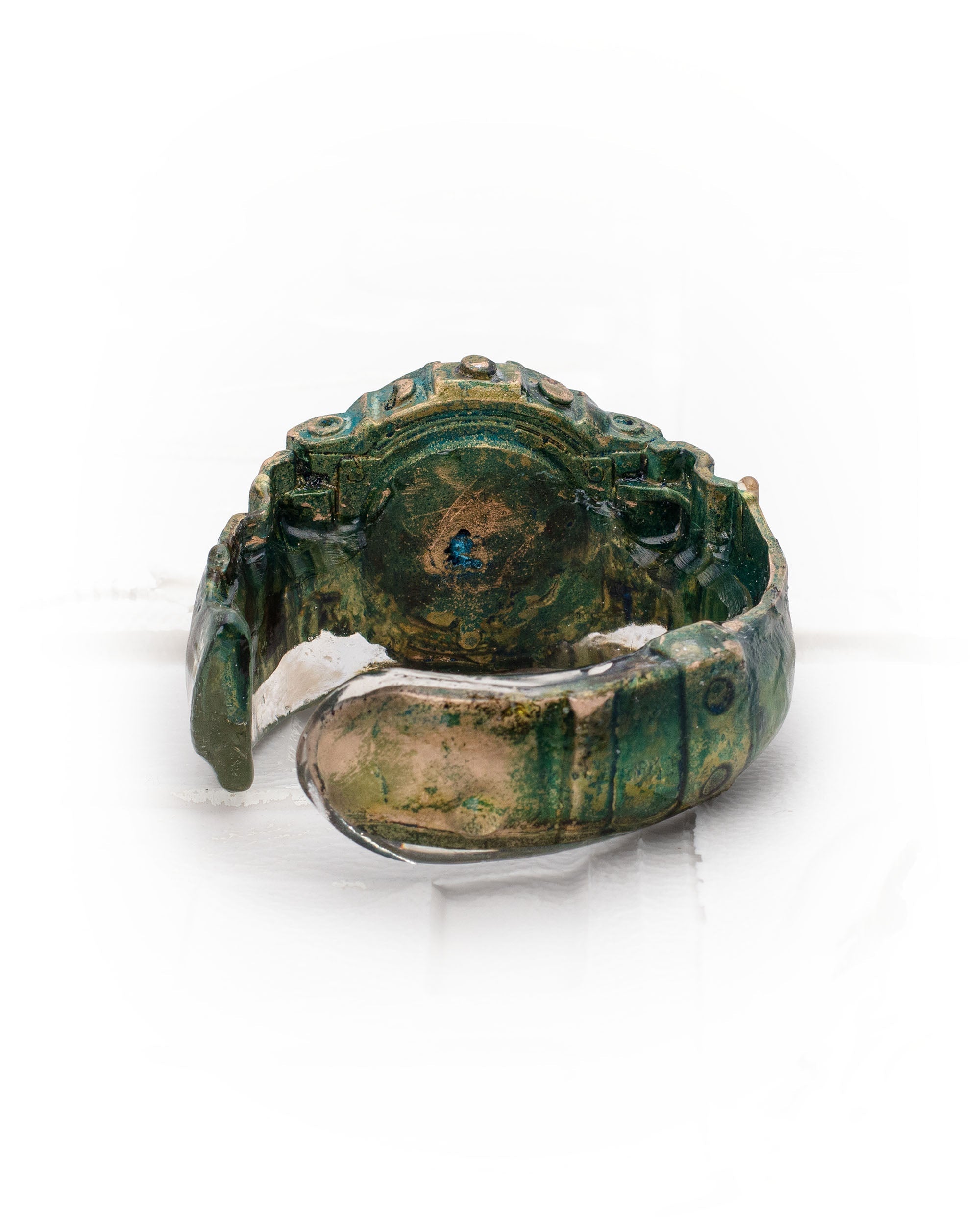 Oxidized bronze watch bracelet