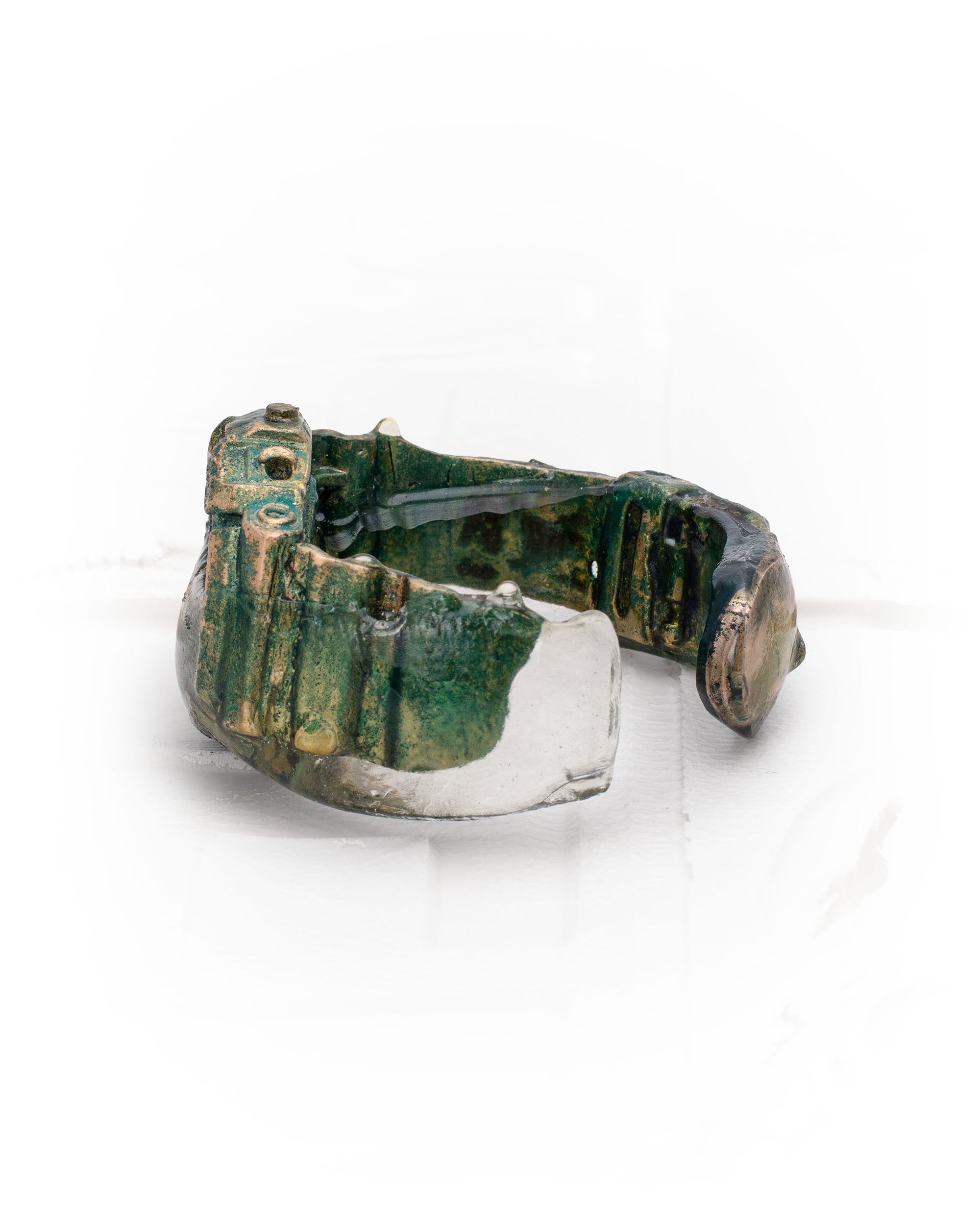 Oxidized bronze watch bracelet
