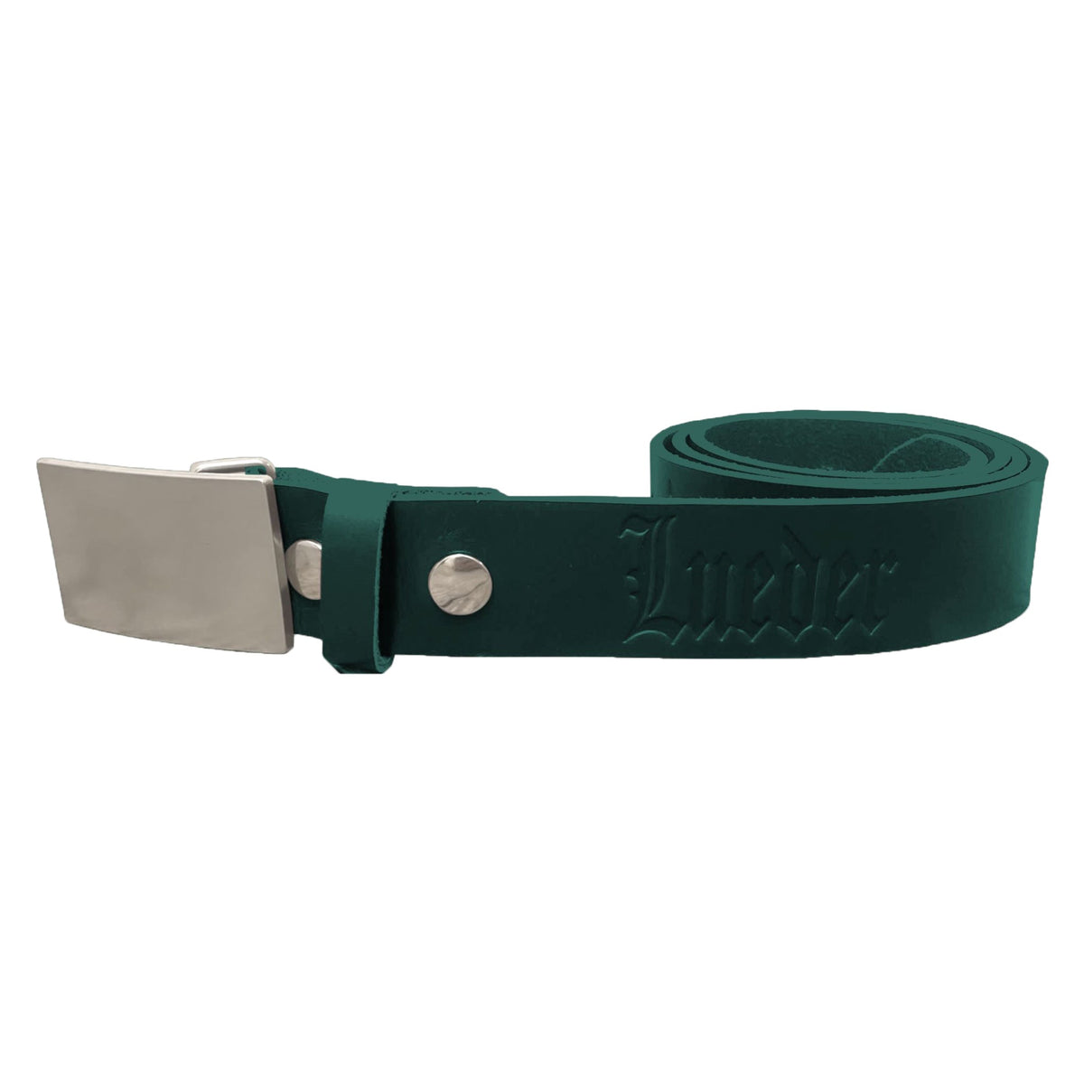 Lueder embossed leather belt green