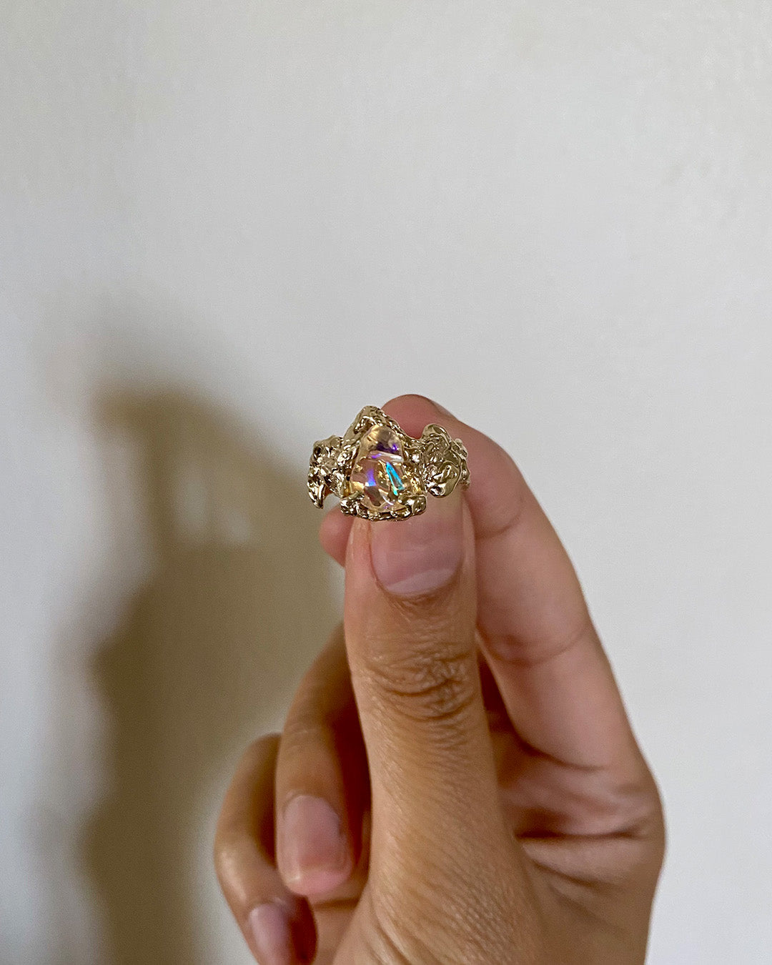 Ignite ring - mexican opal - clear/gold