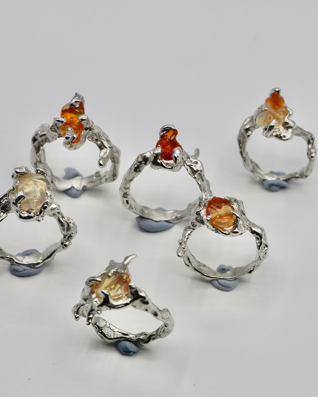 Ignite ring - mexican opal - yellow/silver