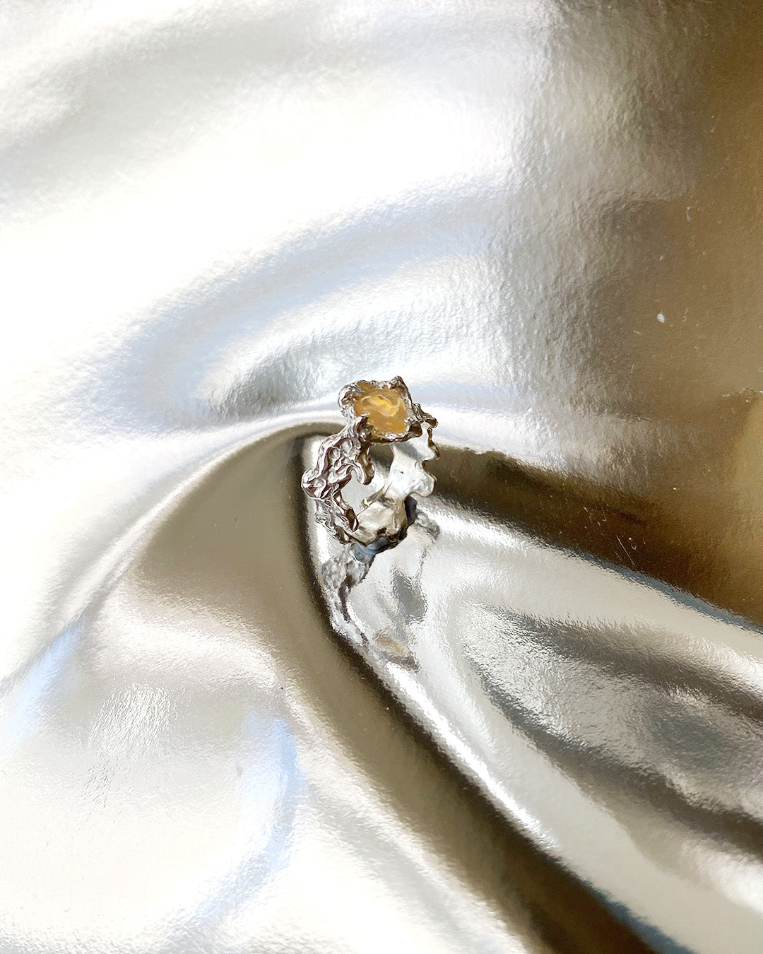 Ignite ring - mexican opal - yellow/silver
