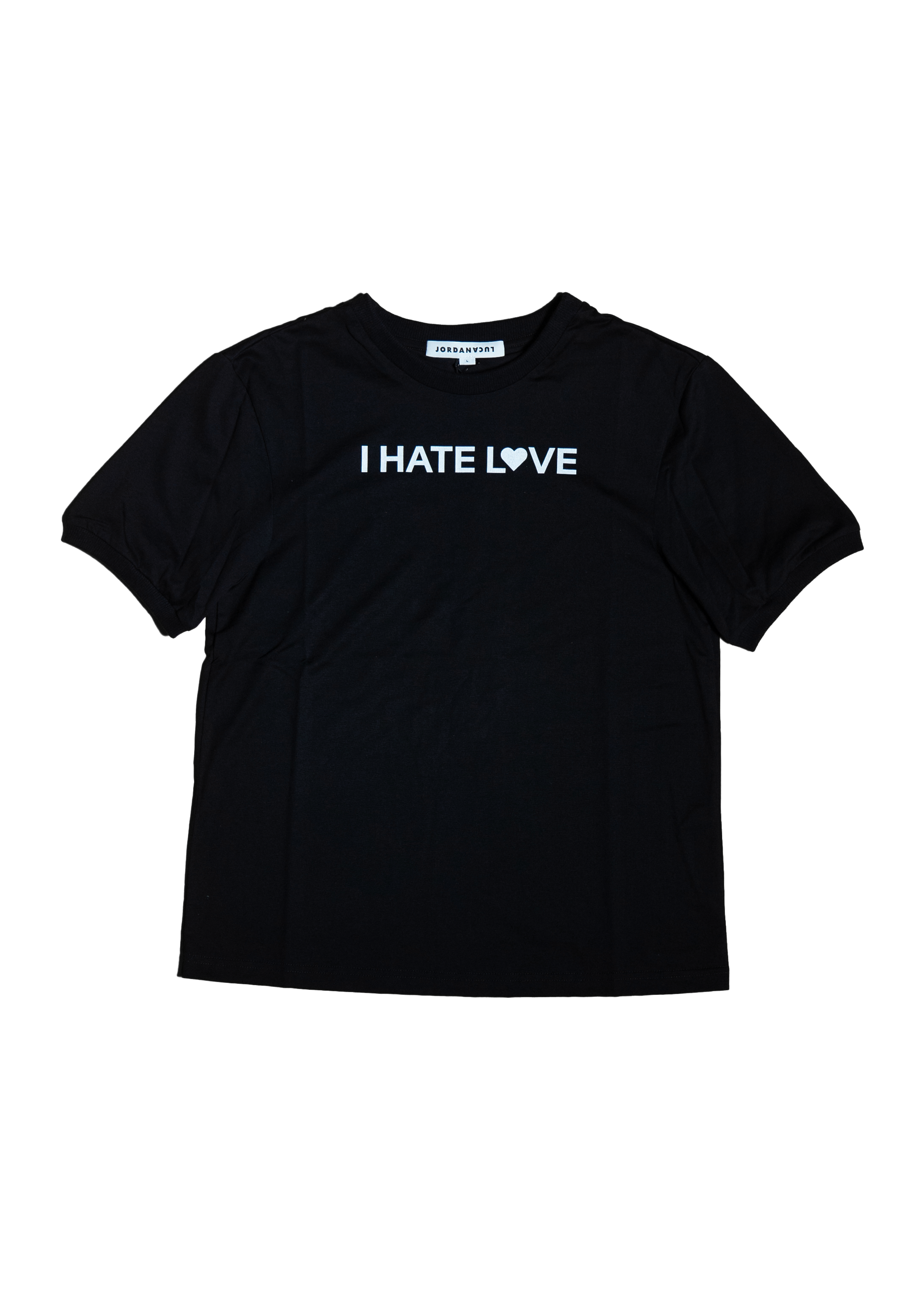 Baby tee i hate love - black
