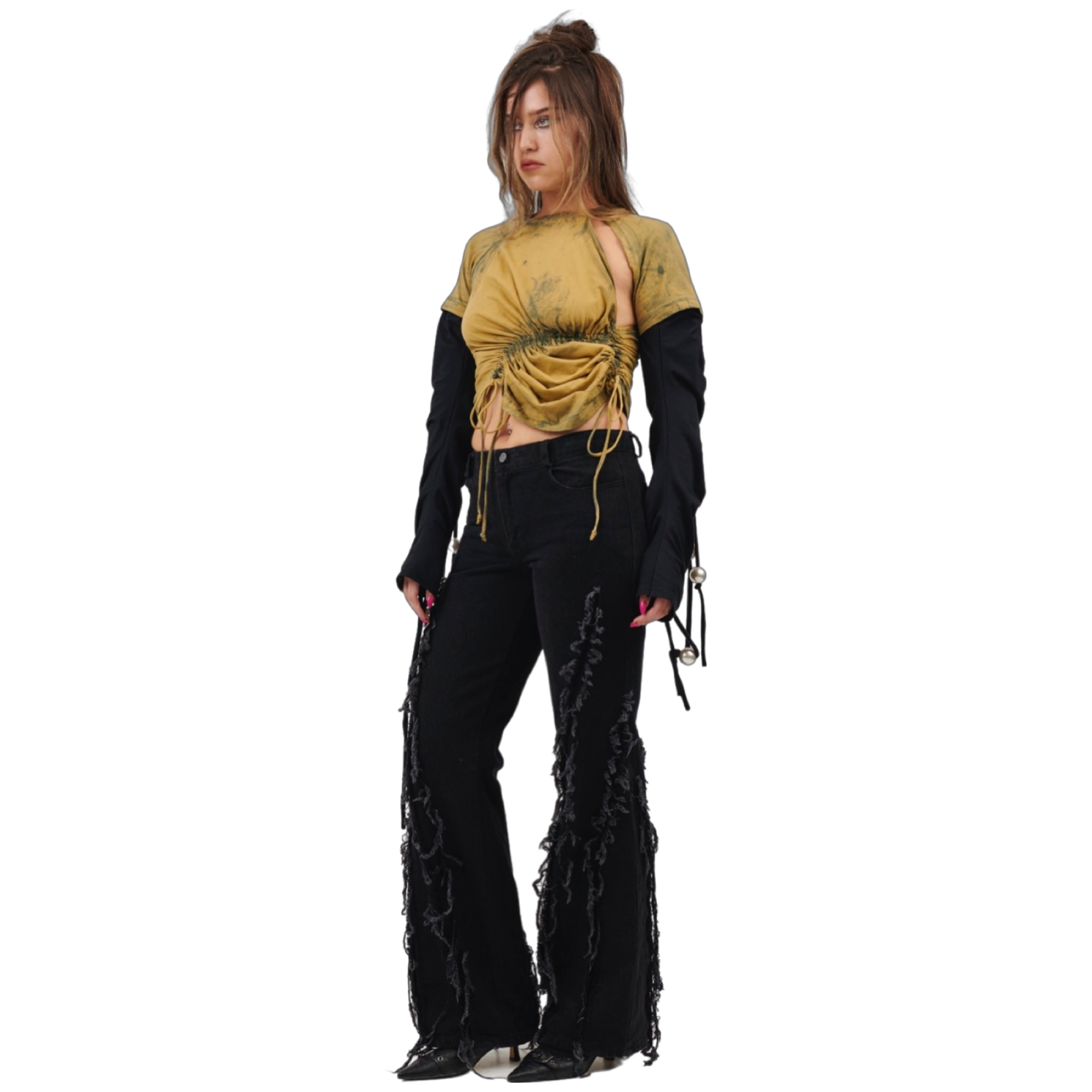 Spliced denim jean