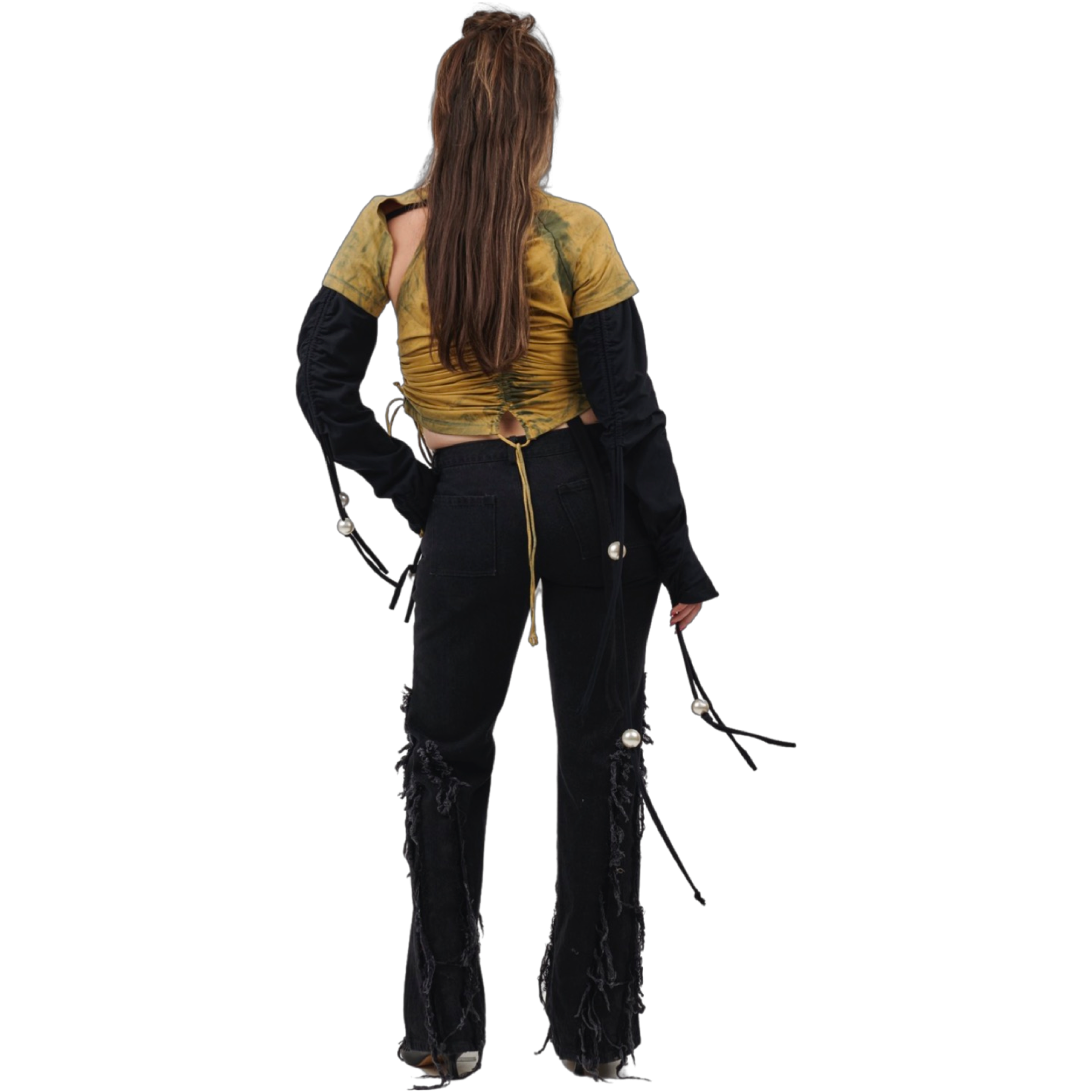 Spliced denim jean