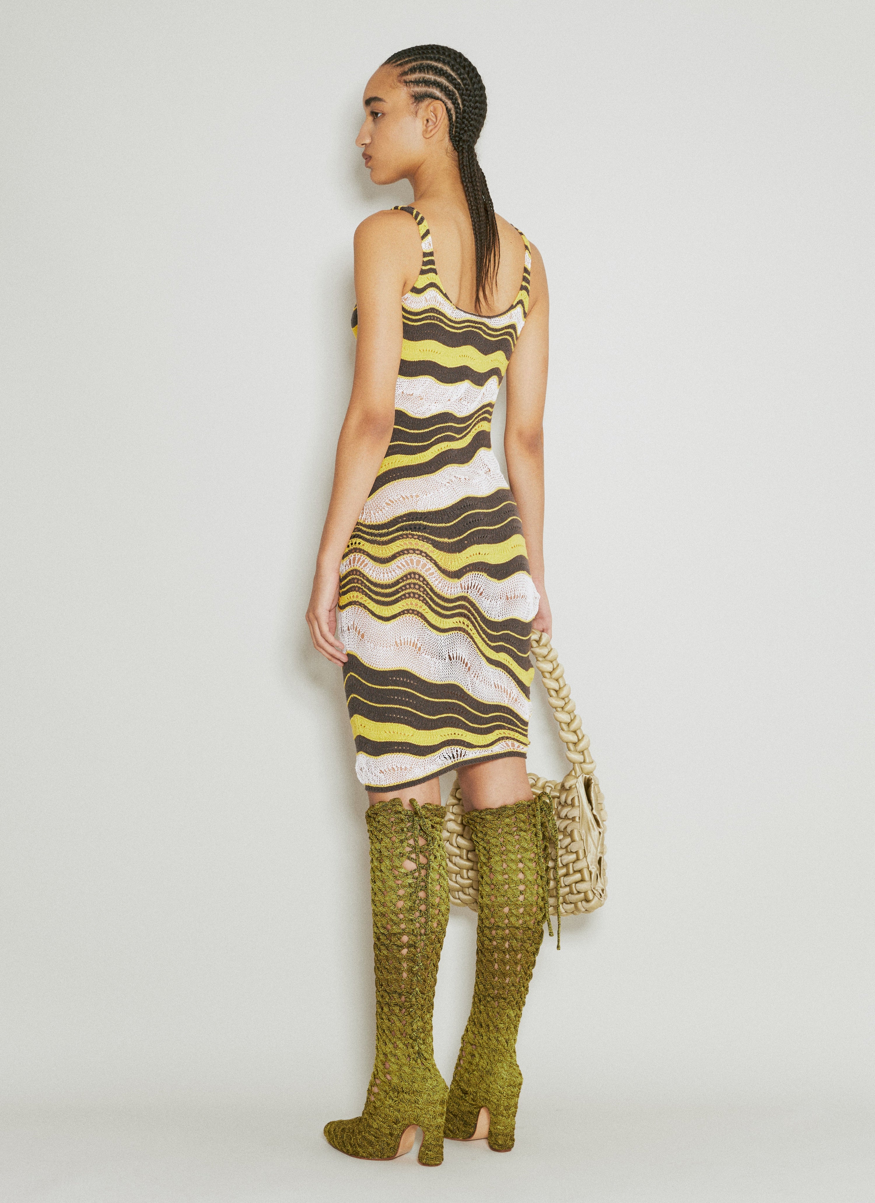 Wave knit midi dress