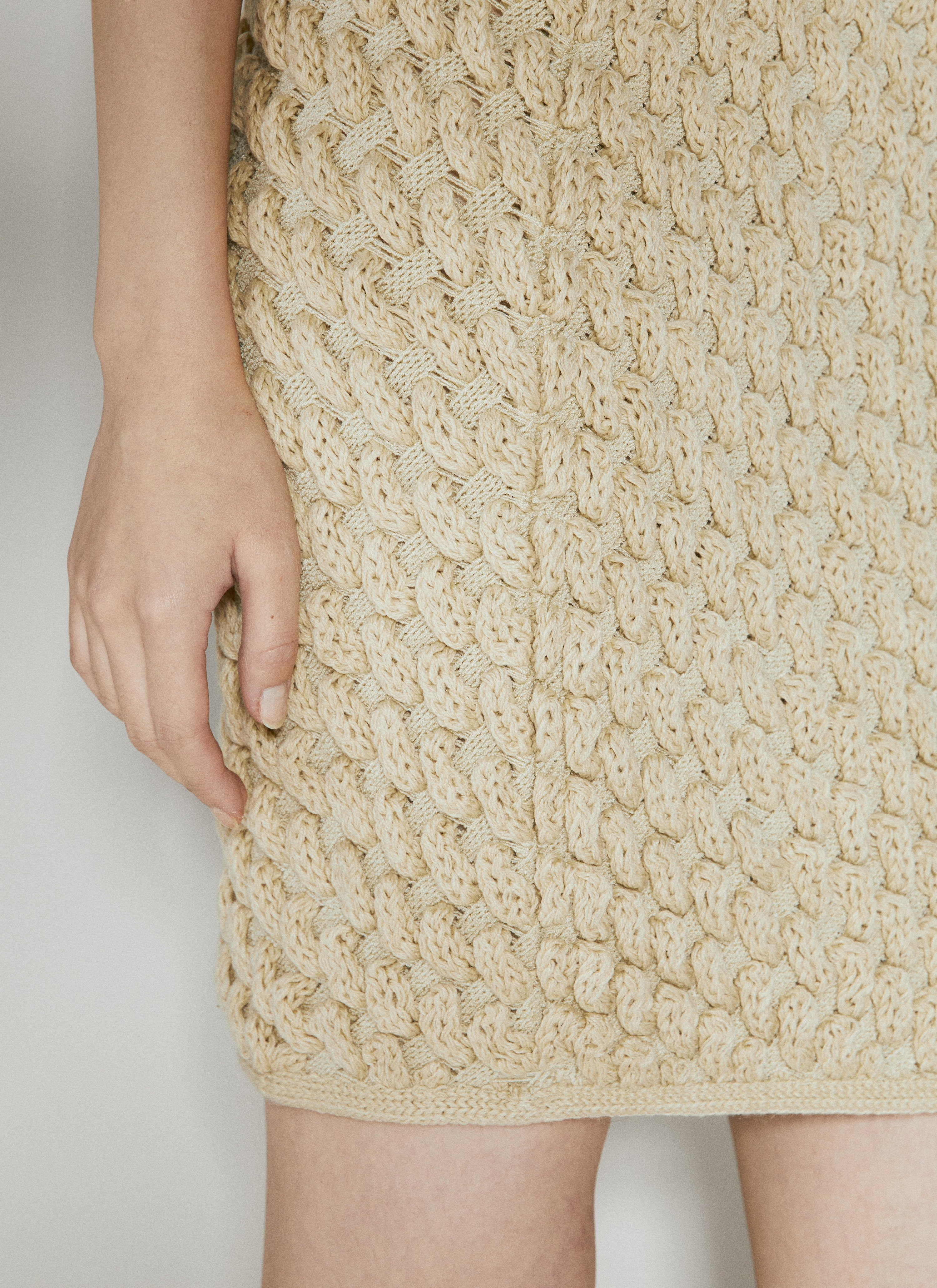 Sleeveless cereal knit dress